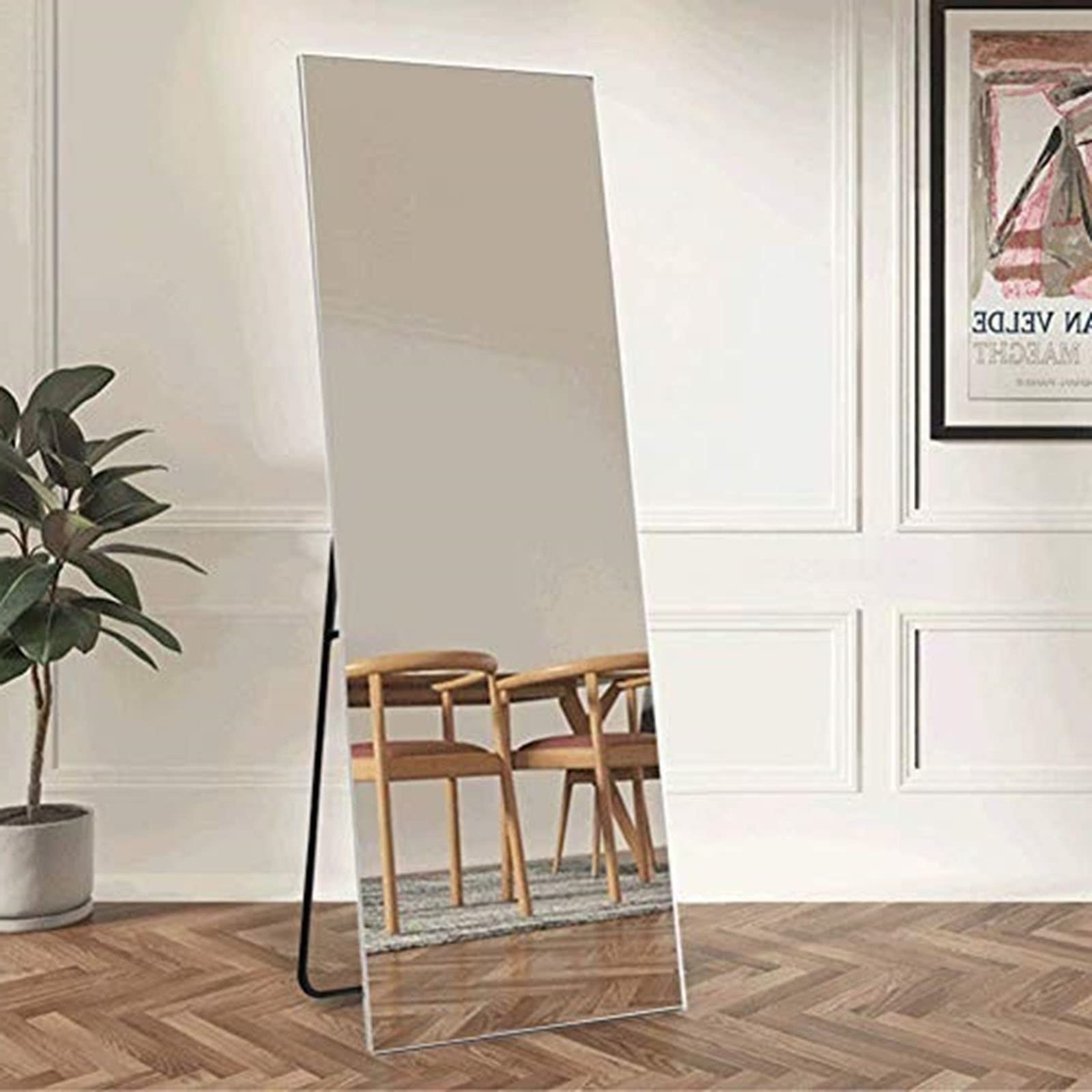 Full Length Mirror - Standing Floor Mirror with Sturdy Holder for Bedroom, Dressing Room, and Home Decor | Perfect for Outfit Checks, Selfies, and Room Aesthetics