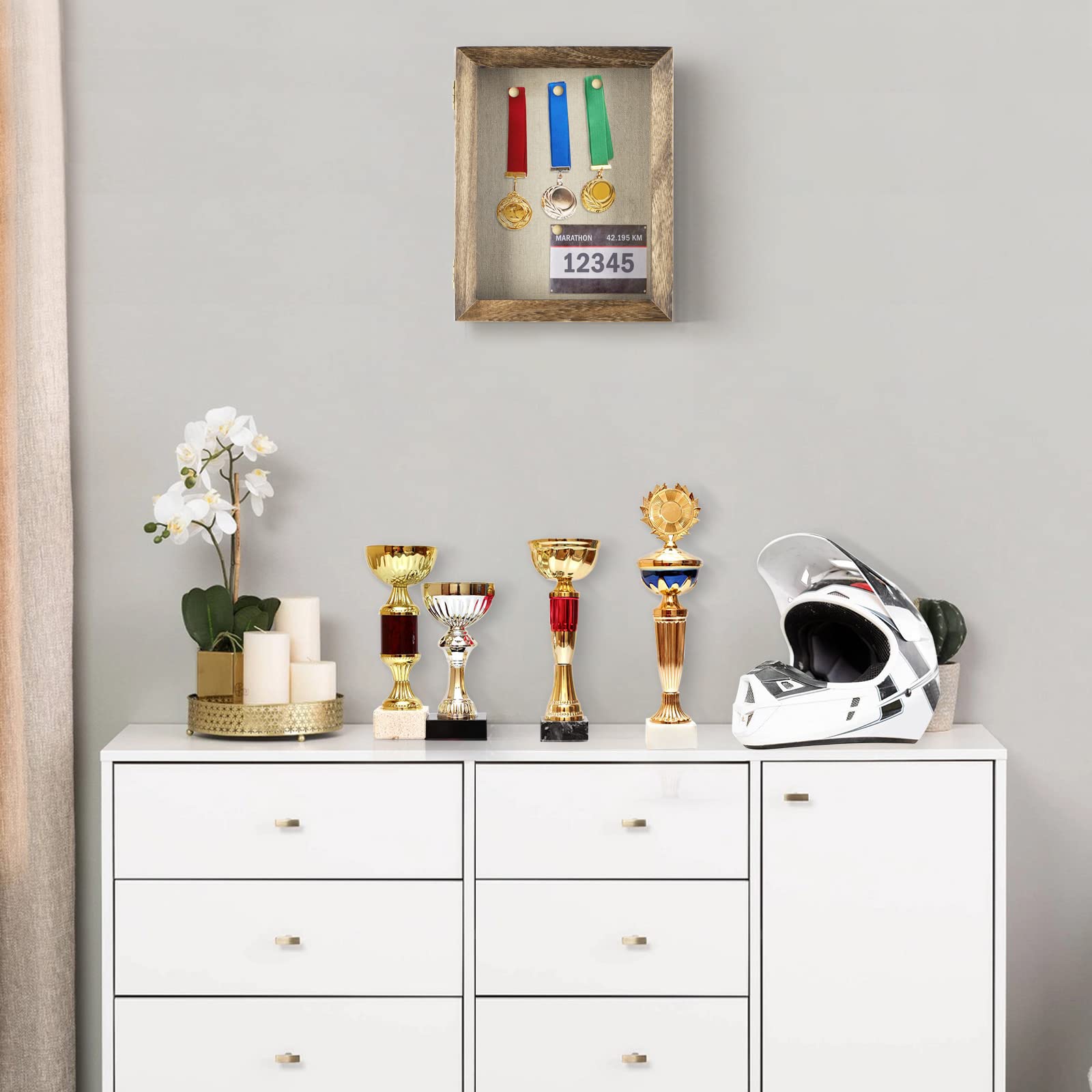 Love-KANKEI 8x10 Shadow Box Frame - Carbonized Black Display Case for Medals, Awards, Photos & Memorabilia | Perfect for Home Decor, Office Display & Memory Keepsake Gifts