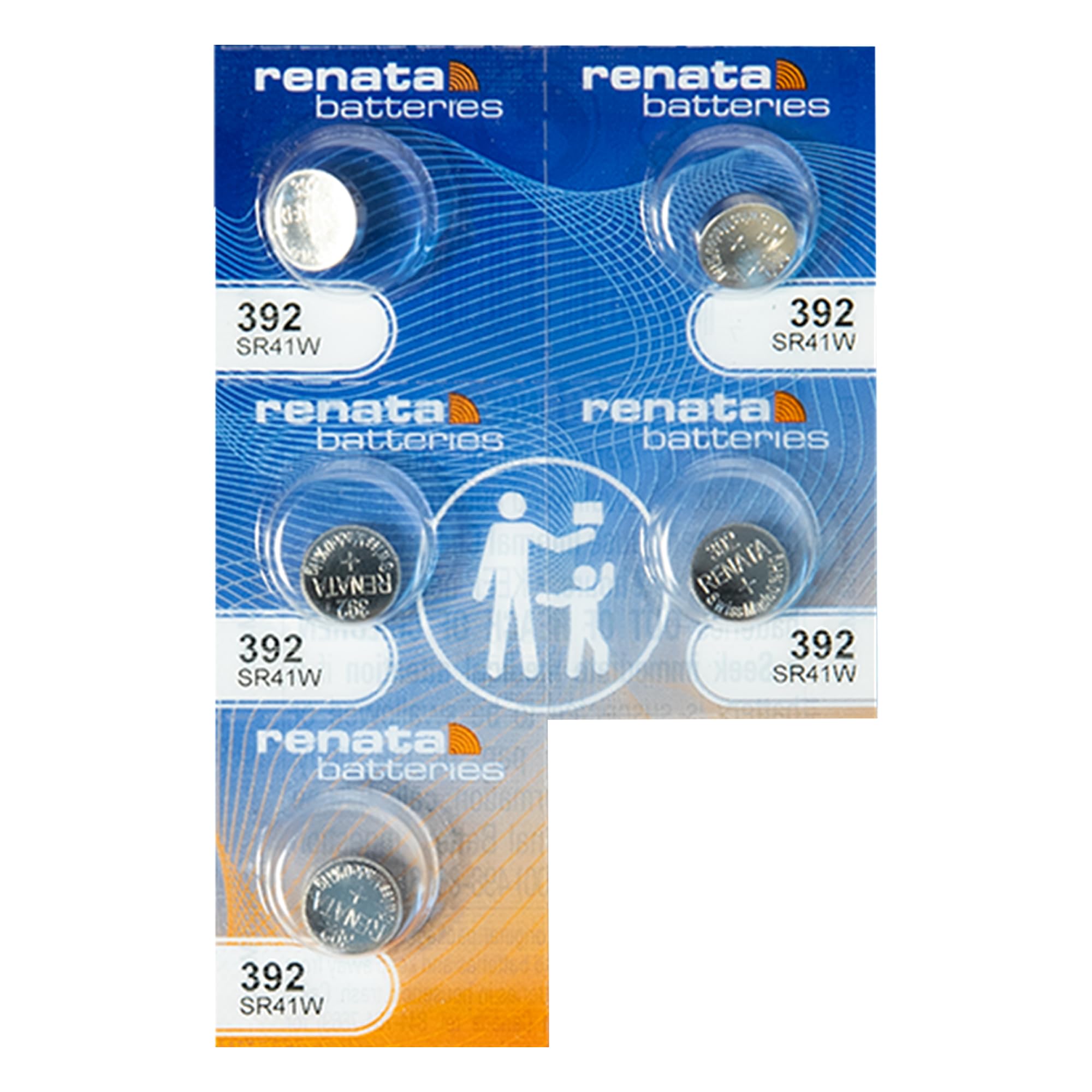 Renata 392 Silver Oxide Watch Battery (5 Pack) - Long-Lasting Power for Watches, Calculators & Medical Devices - Replacement Battery for Timex, Casio & More