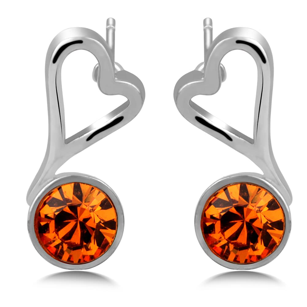 Birthstone Color Crystal Stud Earrings for Women - Hypoallergenic Cubic Zirconia Ear Studs | Perfect for Everyday Wear, Gift Giving & Special Occasions