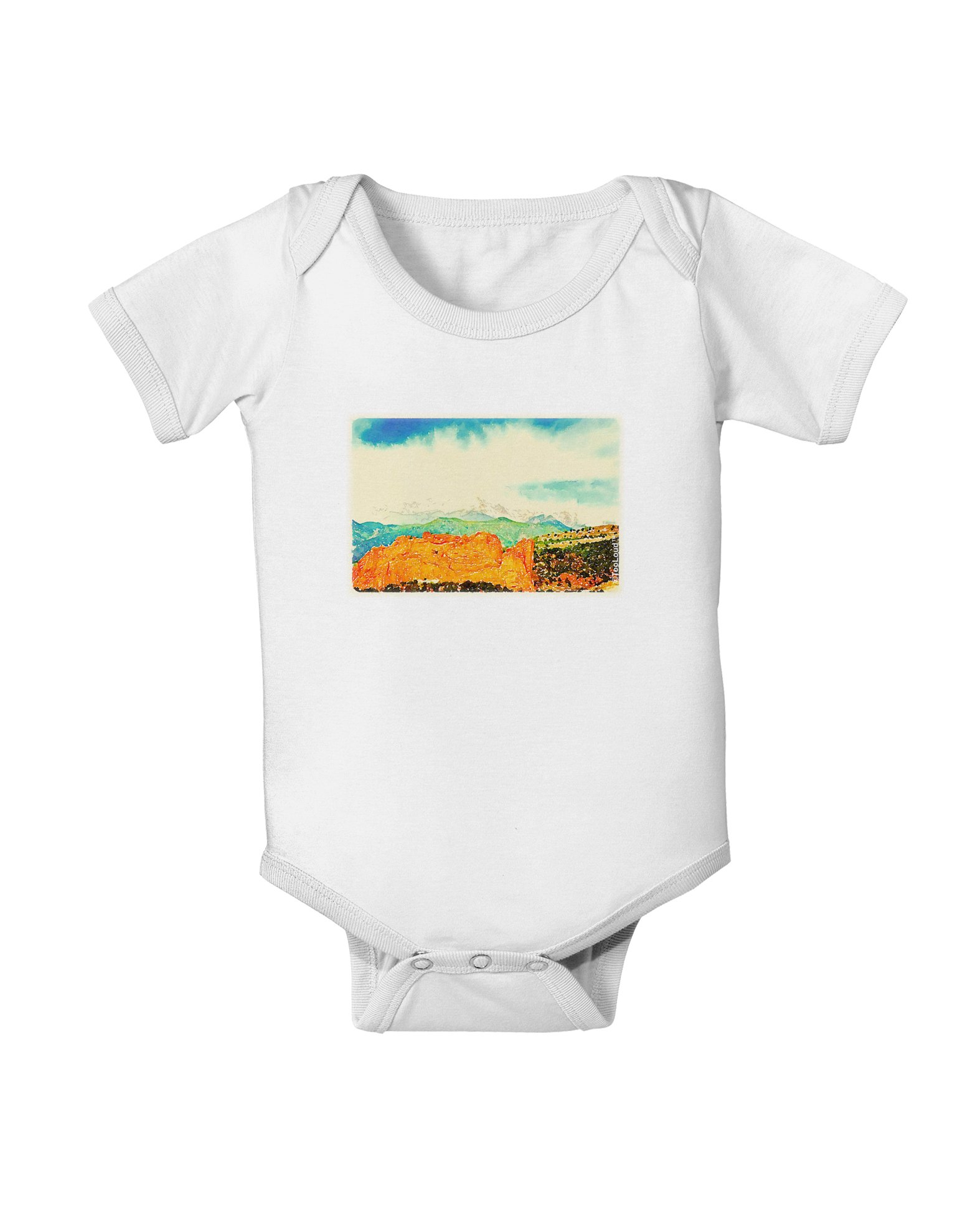 TooLoud CO Beautiful View Watercolor Baby Romper Bodysuit - Soft Cotton Onesie for Newborns & Infants - Perfect for Photo Shoots, Family Outings & Everyday Wear