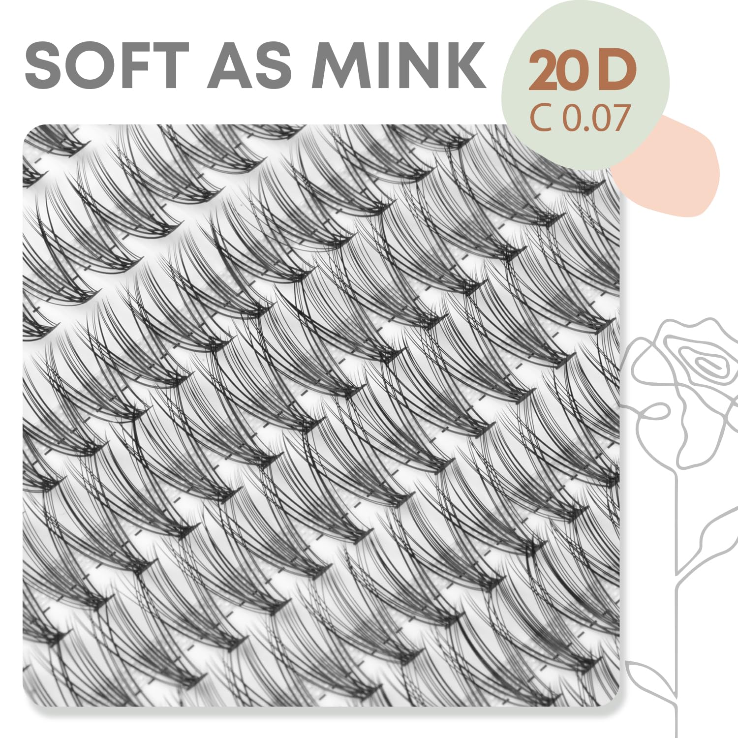 20D Individual Lash Extensions 240 Pcs - Soft Lightweight Reusable DIY Eyelash Clusters for Volume (0.07mm, C Curl, 10/11/12/13/14mm) - Perfect for Natural Look, Daily Wear & Special Occasions