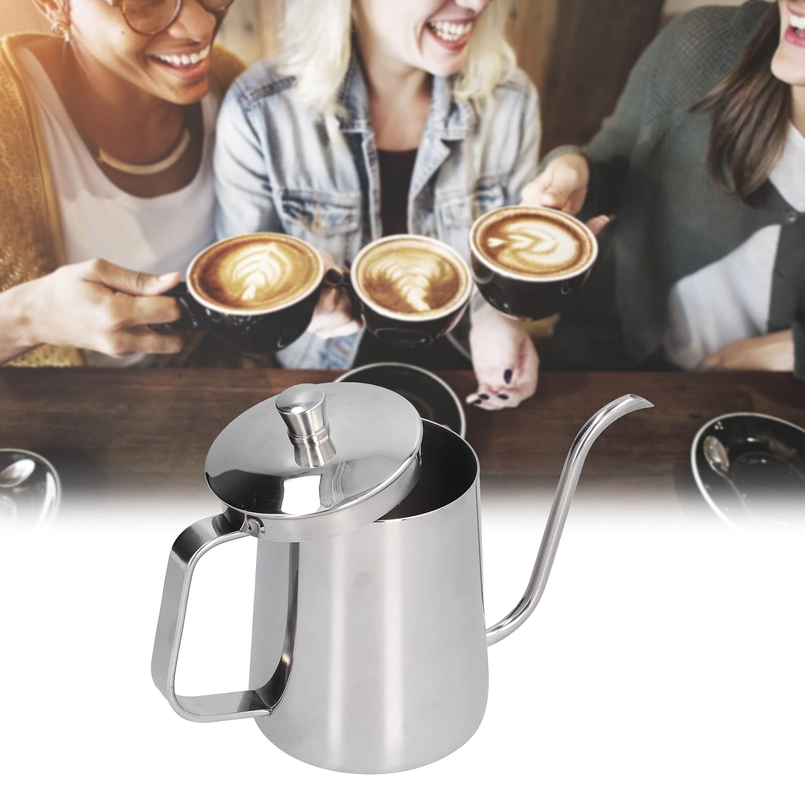 Stainless Steel Gooseneck Kettle 600ml - Perfect for Pour Over Coffee & Home Brewing