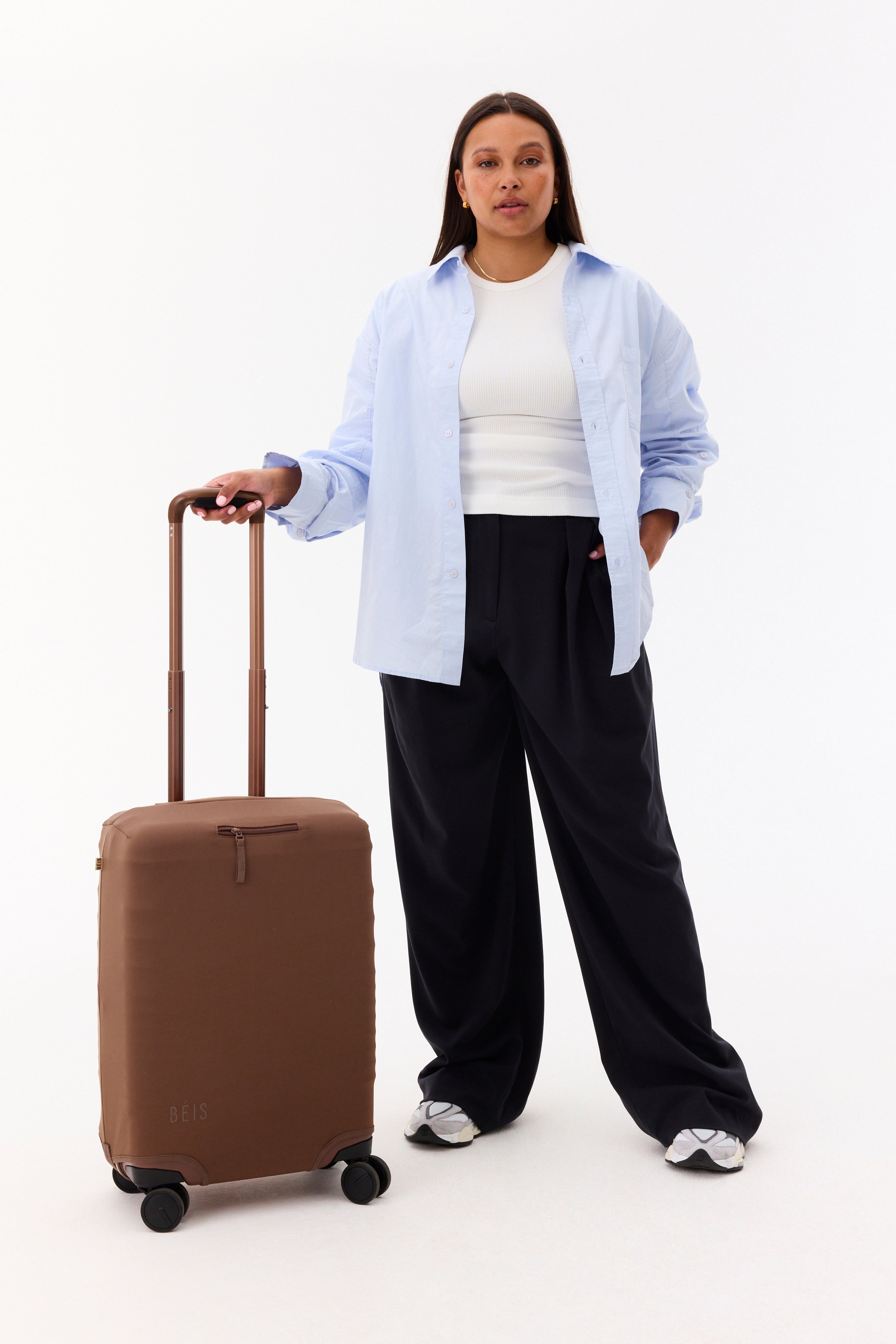 Durable Maple Wood Carry On Luggage Cover - Waterproof & Scratch Resistant Suitcase Protector for Travel, Airplane, and Business Trips