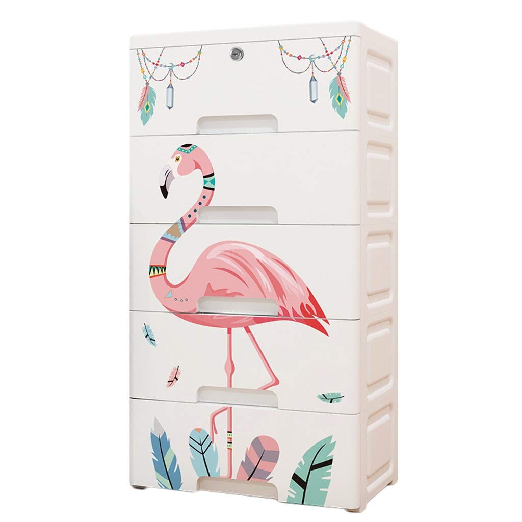 ZHAOSHUNLI 6-Layer Plastic Storage Cabinet - Multi-Drawer Organizer for Kids' Toys, Clothes & Home Organization (Flamingo Color) - Perfect for Bedroom, Nursery & Playroom Storage Solutions