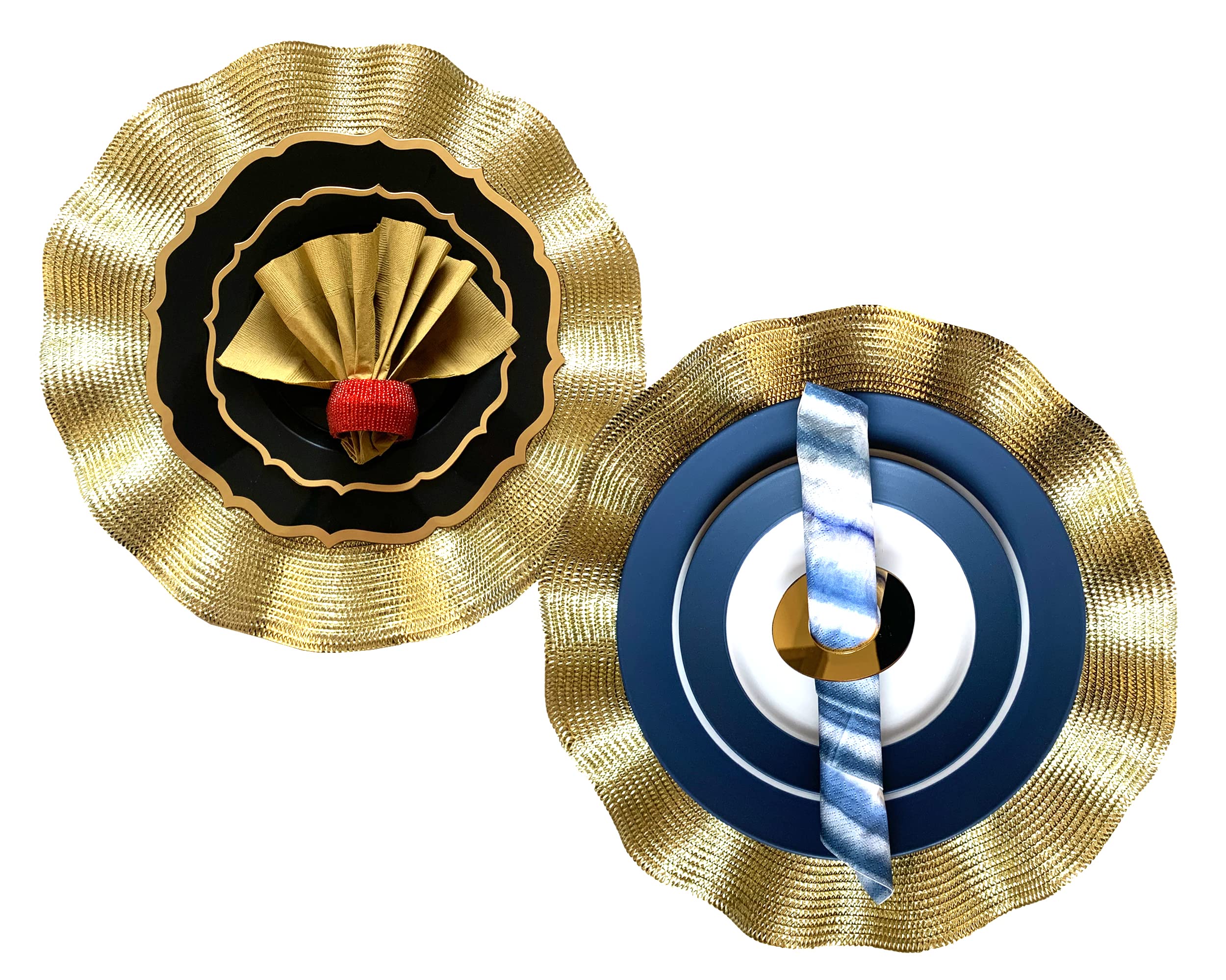 Premium Gold Charger Plates for Elegant Dining - Set of 100 - Luxury Dinner Plate Chargers for Weddings, Banquets & Special Occasions
