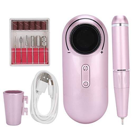 30000RPM Rechargeable Electric Nail Drill Machine - Professional ABS Adjustable Nail Grinder for Manicure, Pedicure & Nail Art | Perfect for Home Salon, Nail Care & DIY Nail Protection (Pearl Powder Included)