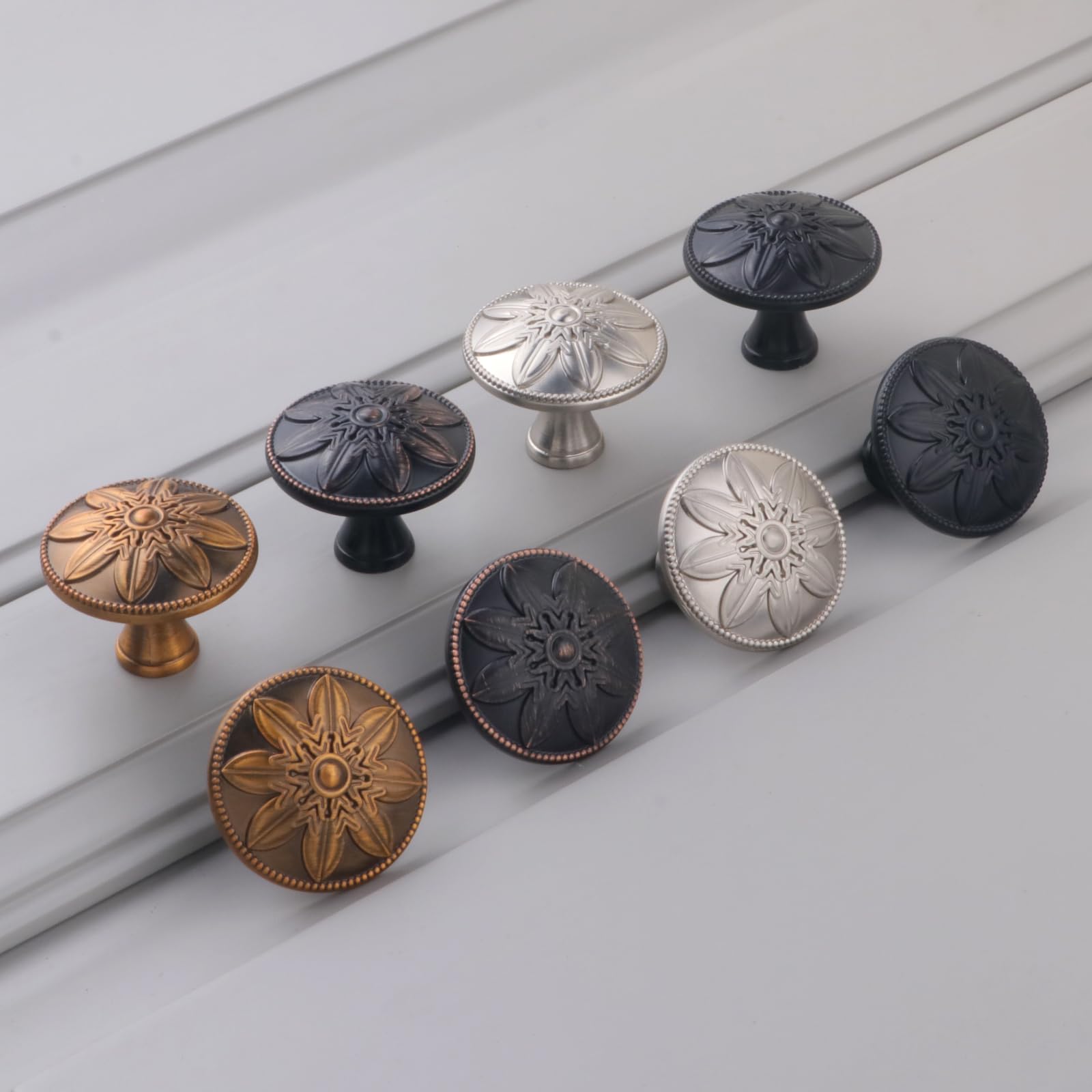 12 Pack Matte Black Cabinet Knobs - 1-2/5