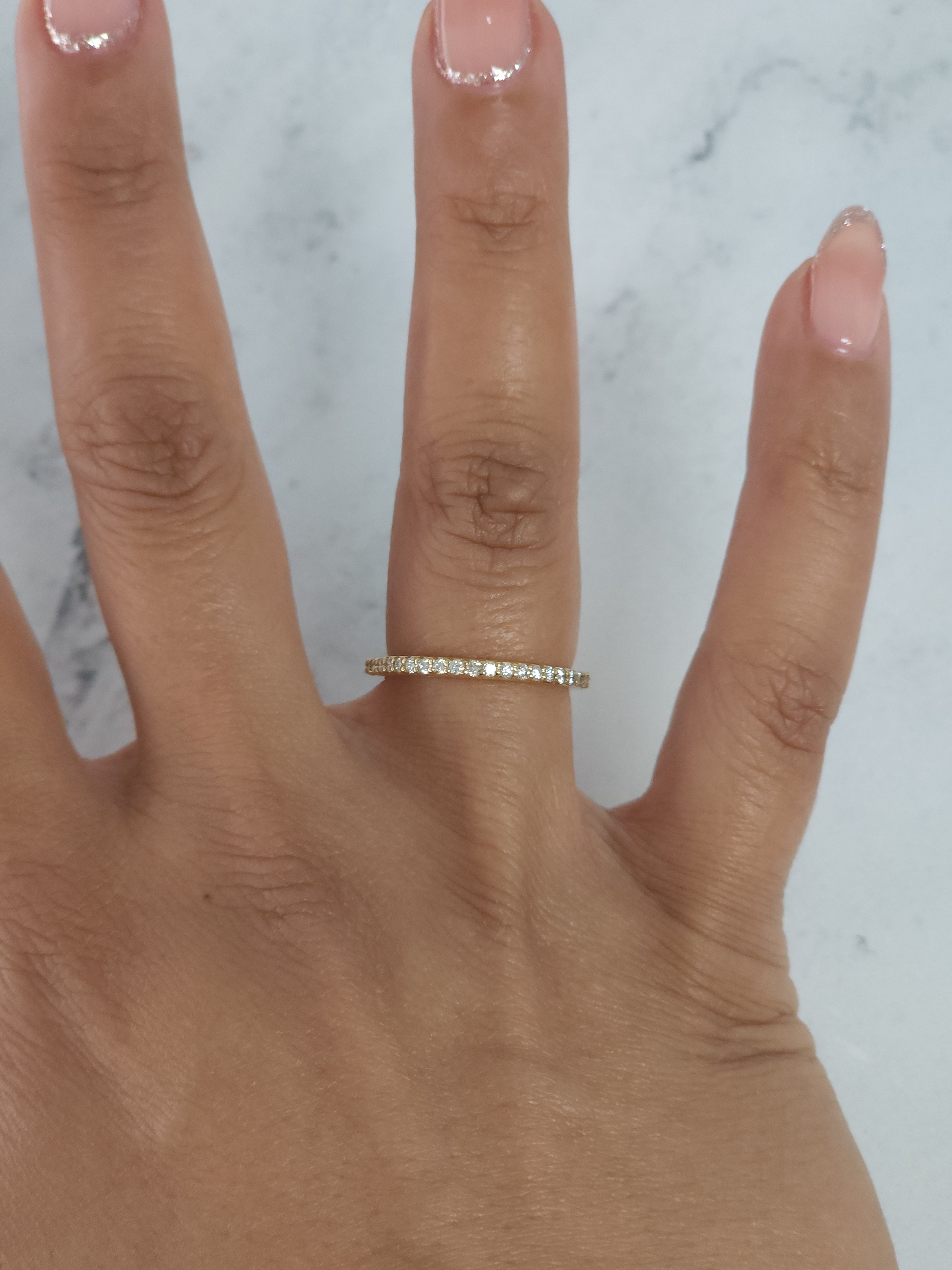 0.5 Carat Eternity Diamond Ring for Women - 14K White Gold Wedding Band, Anniversary Gift for Her - Perfect for Engagements, Proposals & Special Occasions