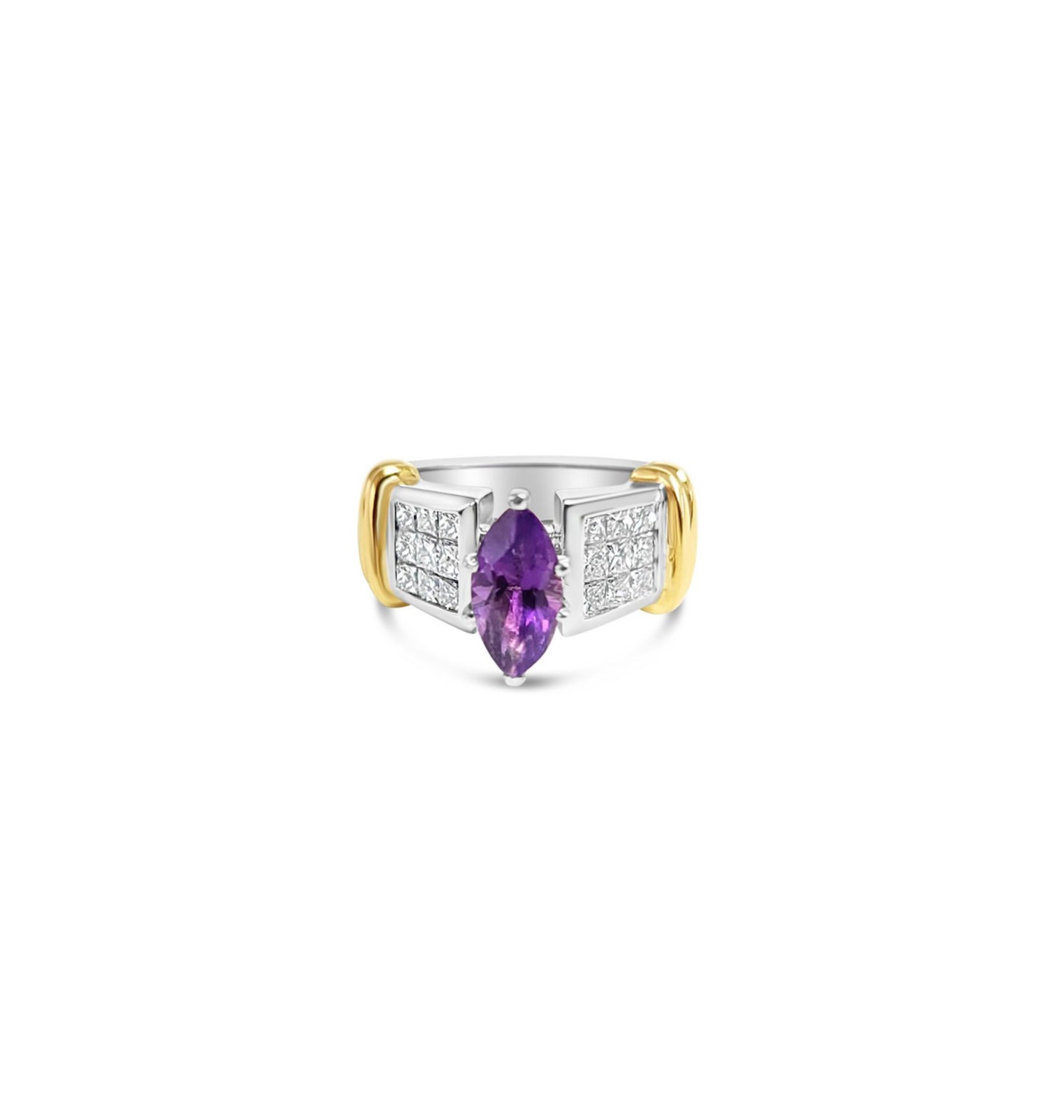 Exquisite Marquise Amethyst & Diamond Accented Engagement Ring for Women - Perfect for Proposals, Anniversaries & Romantic Occasions