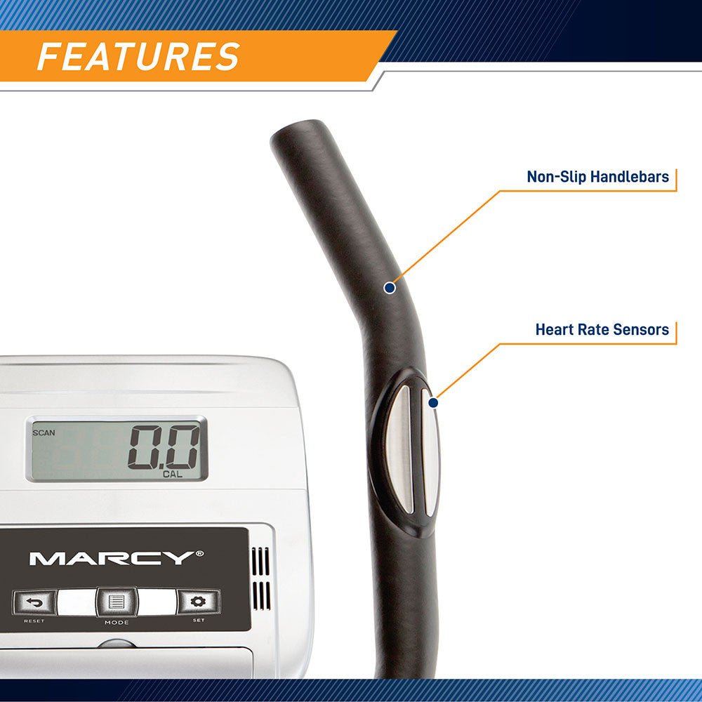 Marcy ME 1017E Magnetic Elliptical Trainer - Low Impact Cardio Machine for Home Gym - Perfect for Small Spaces & Full-Body Workouts