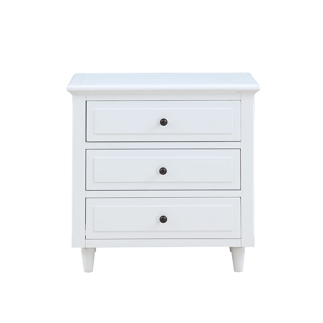 Modern 3-Drawer Nightstand with Wood Cabinet - Stylish End Table & Sofa Table for Bedroom, Living Room, Office & Home Decor (White) - Perfect for Small Space Organization & Bedside Storage