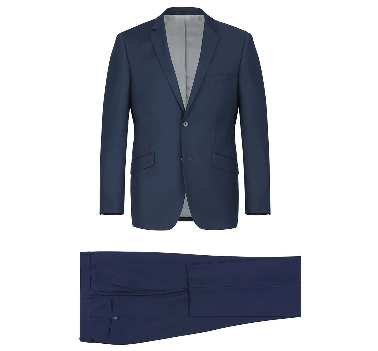 Alessandro Vitello by Renoir Navy Blue 2-Piece Slim Fit Single Breasted Notch Lapel Suit for Men | Business Formal Attire | Wedding, Office & Special Occasion Wear
