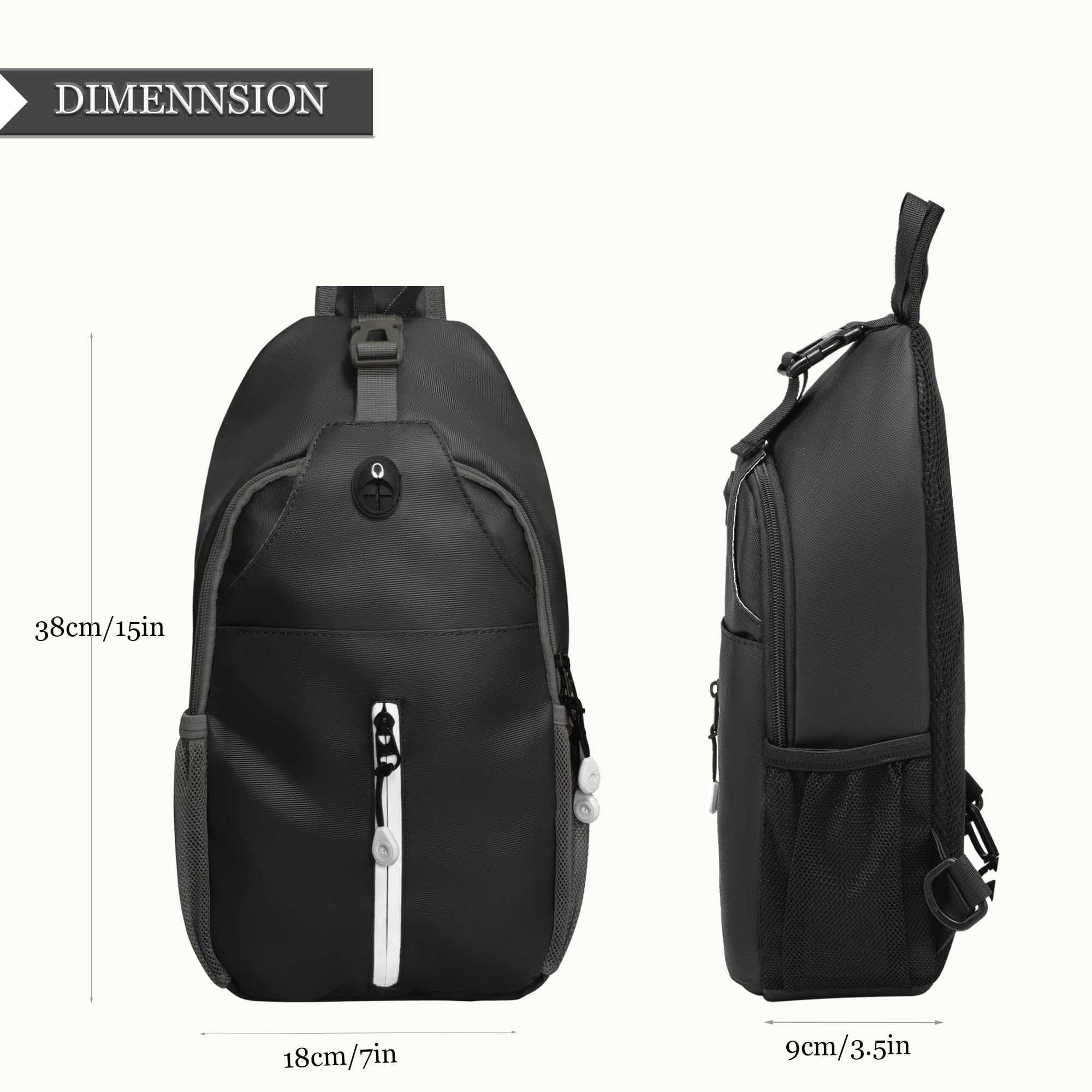 Men's & Women's Sling Bag - Lightweight Crossbody Backpack for Hiking, Travel & Outdoor Adventures | Perfect Chest Daypack for Gym, Commuting & Daily Use