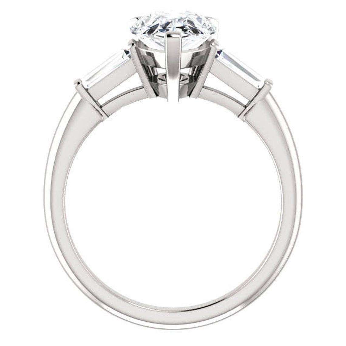 1.55CT Pear Cut Colorless Moissanite Engagement Ring - Handmade Antique 925 Sterling Silver Wedding Promise Ring - Custom Bespoke Jewelry for Proposals, Anniversaries & Special Gifts