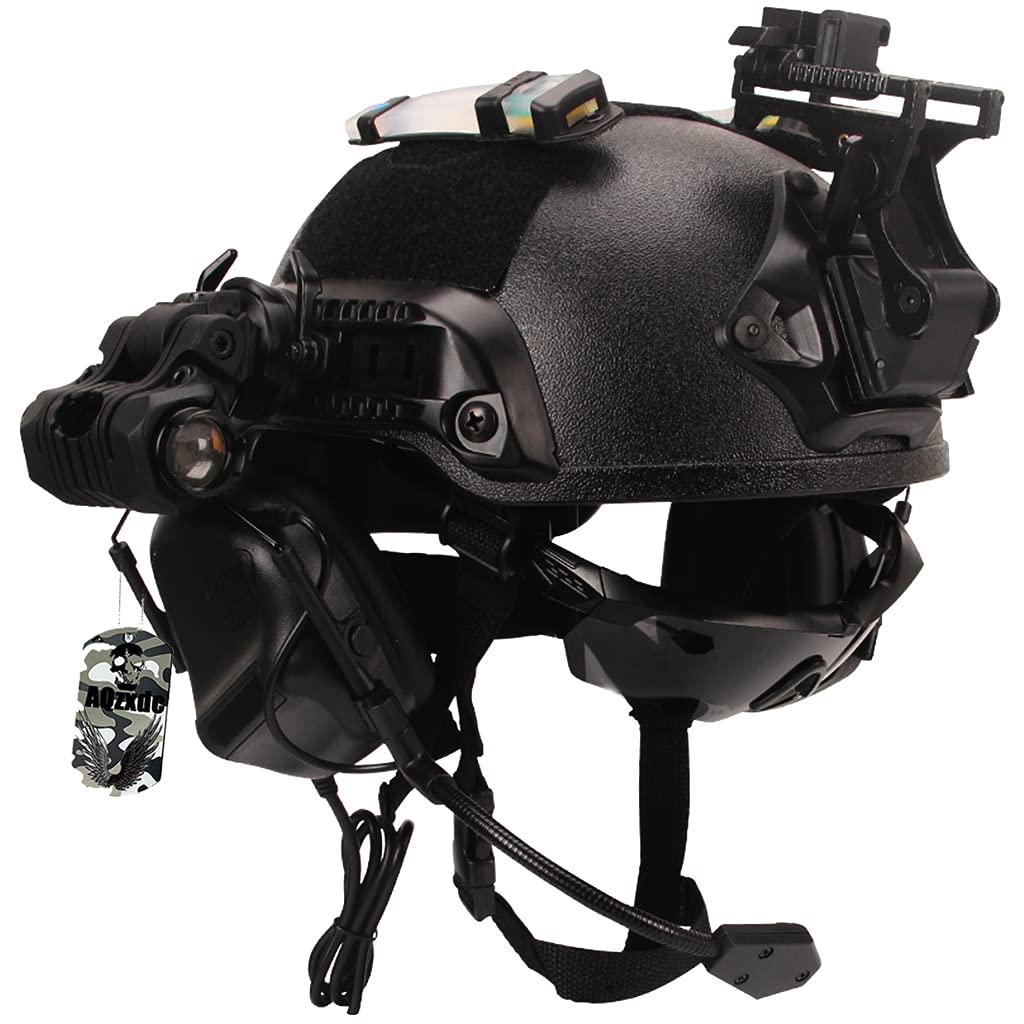 Tactical Military Helmet Set with Headset, Goggles & NVG Mount - Airsoft, Paintball, Outdoor Protection & Cosplay Gear for Men | Perfect for Combat Simulation, Hunting & Airsoft Battles