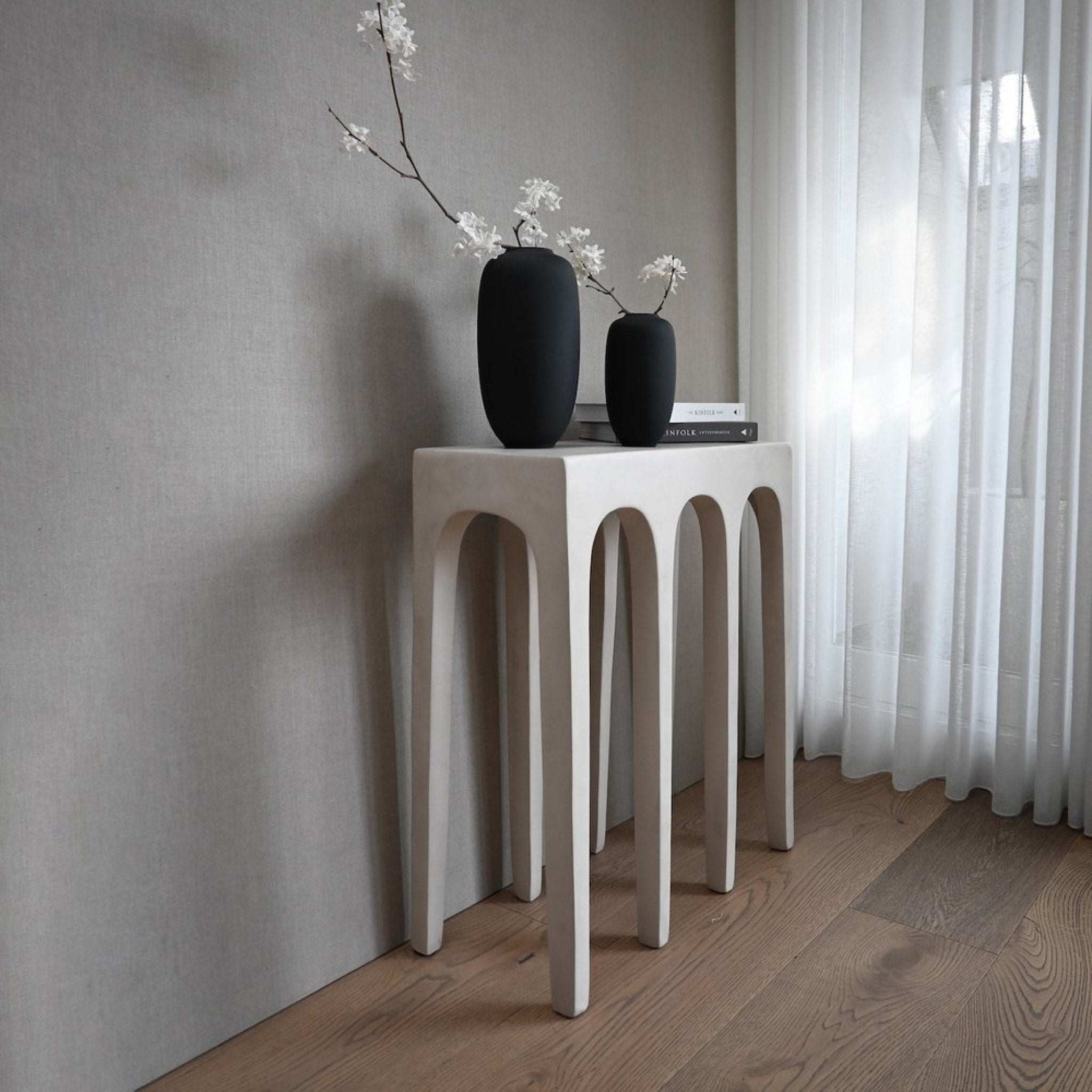 101 COPENHAGEN Bow Console Table - Modern Scandinavian Birch Wood Entryway Furniture for Hallway, Living Room & Bedroom Decor