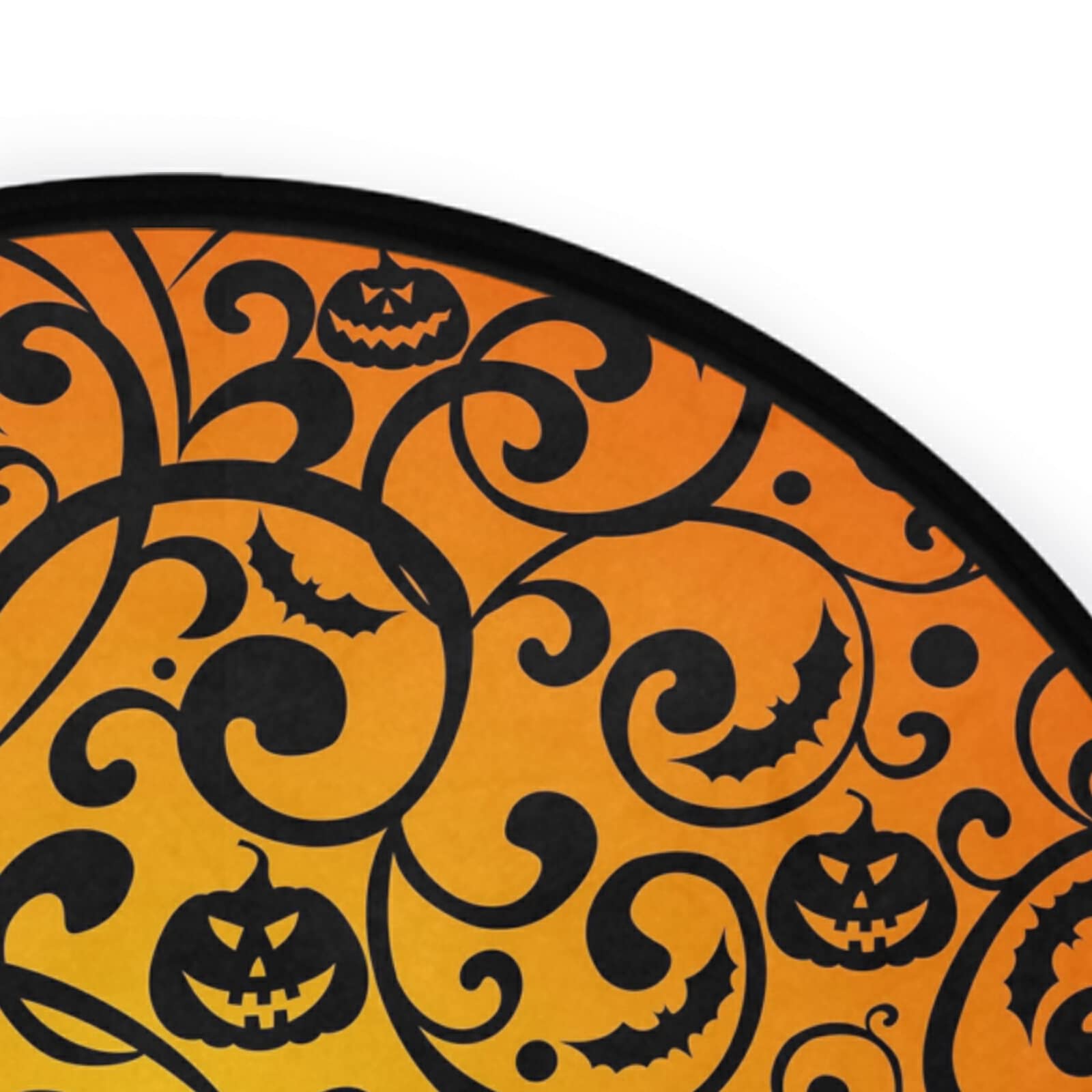 ALAZA Halloween Bat Pumpkin Round Area Rug - 3' Diameter (92 cm) Non-Slip Living Room & Bedroom Rug - Perfect for Fall Decor, Spooky Home Decor, and Seasonal Party Themes