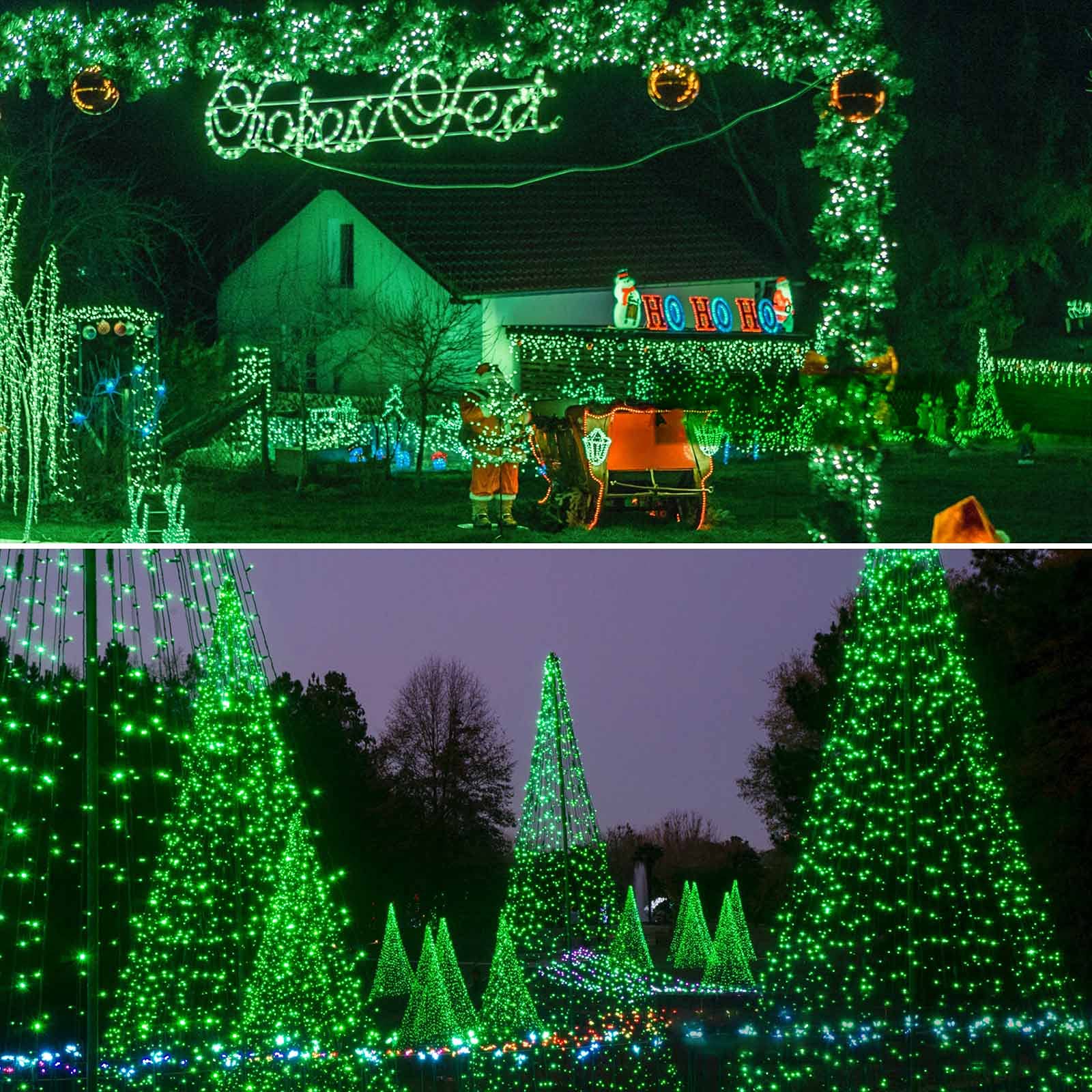 Albelt 2-Pack 85FT Solar String Lights Outdoor - 480 LED Ultra Bright Solar Christmas Lights with Waterproof Green Wire & 8 Lighting Modes - Perfect for Garden, Patio, Xmas Tree, Wedding and Holiday Decorations (Green)
