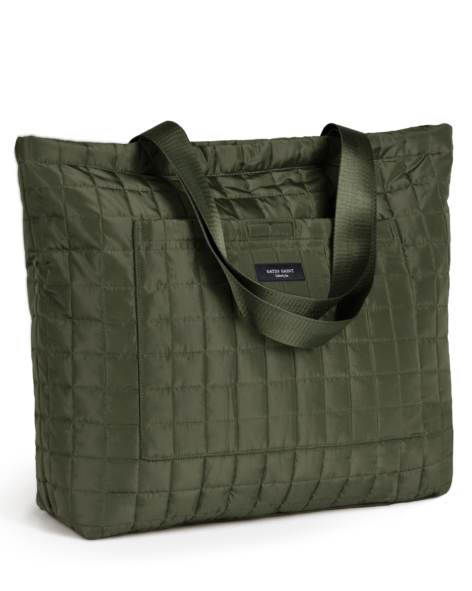 SATINSAINT Large Quilted Tote Bag for Women - Lightweight Travel Tote, Work Bag, Gym Bag & Casual Shopper - Perfect for Business Trips, Work Commute, Fitness & Everyday Use
