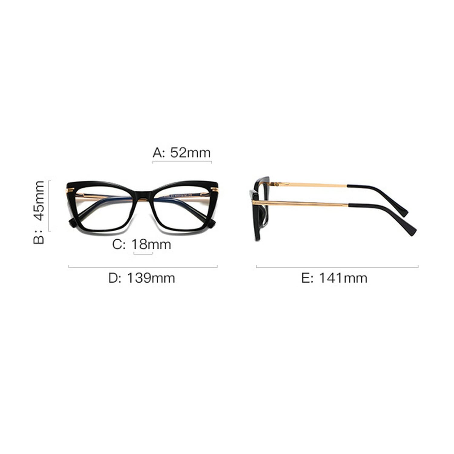 Melrose Fashion Cat Eye Blue Light Blocking Reading Glasses for Women - Retro Style Optical Hyperopia Glasses for Computer, Office & Reading Use