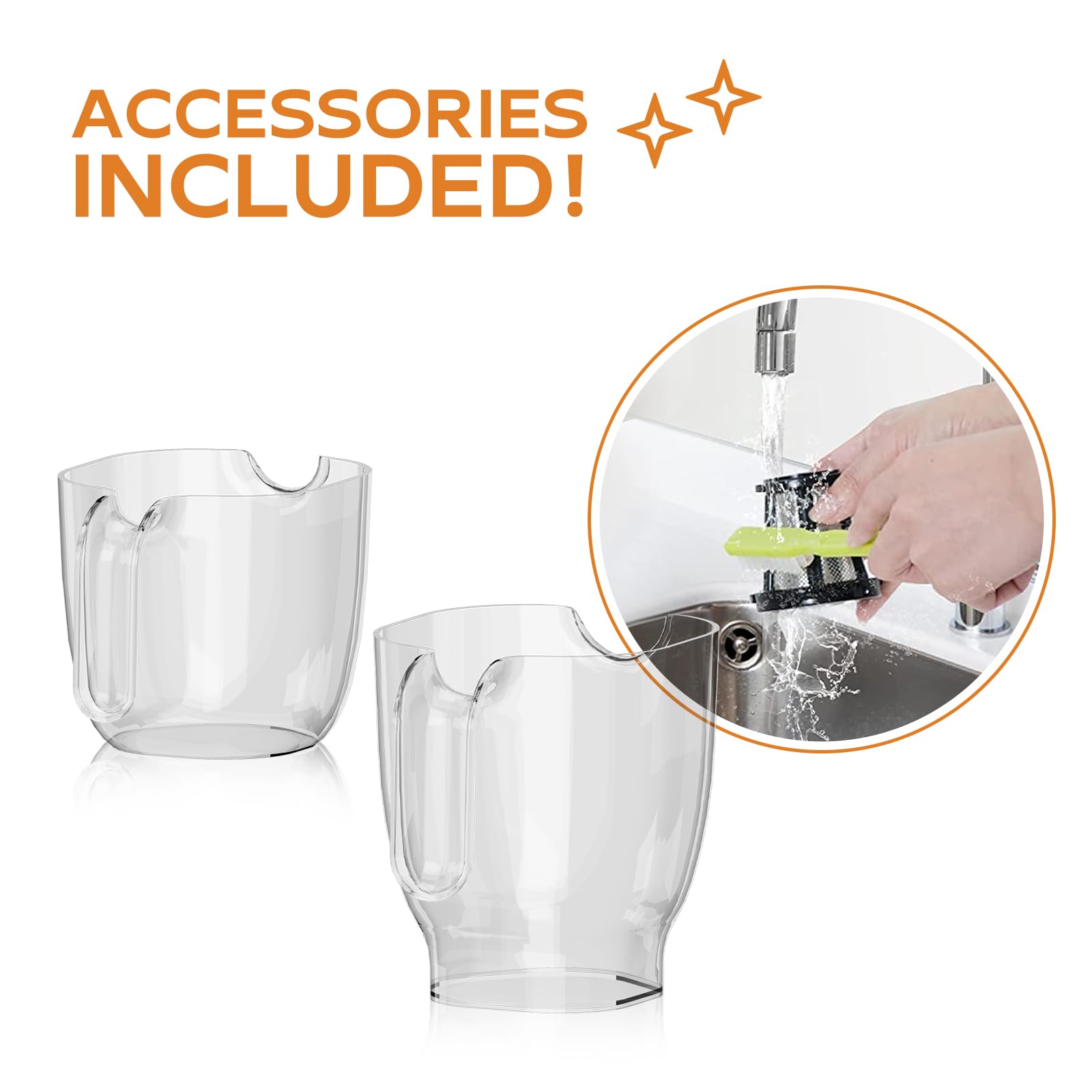 Premium Slow Masticating Juicer - Cold Press Juicer Machine for Fruits & Vegetables, Quiet Motor with 2 Speed Settings, Easy-Clean Stainless Steel Design with Brush - Perfect for Healthy Juicing at Home, Gym, or Office (Black)