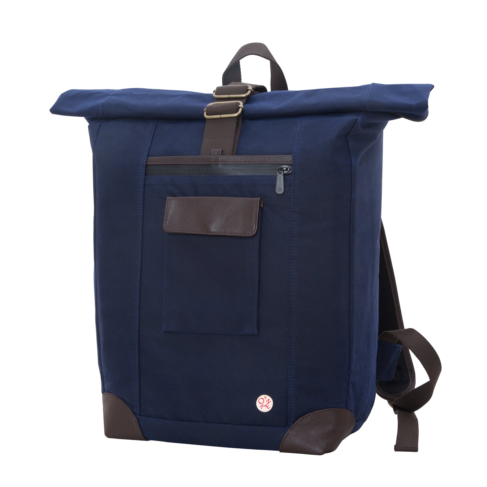 Token Bags Waxed Montrose Backpack - Waterproof Navy Blue Daypack for Men & Women | Perfect for Hiking, Travel & Daily Commute