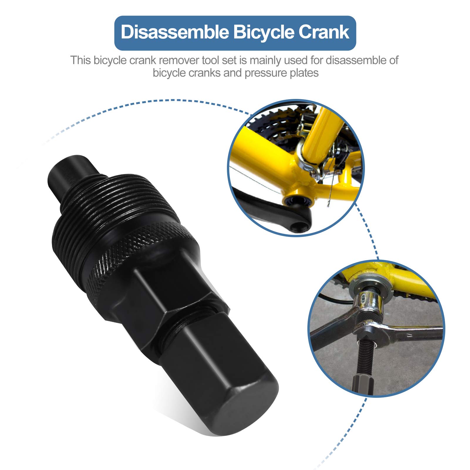 Professional Bike Crank Puller Tool - Heavy Duty Crank Arm & Freewheel Removal Kit for Cycling Maintenance - Perfect for Road Bikes, Mountain Bikes & BMX