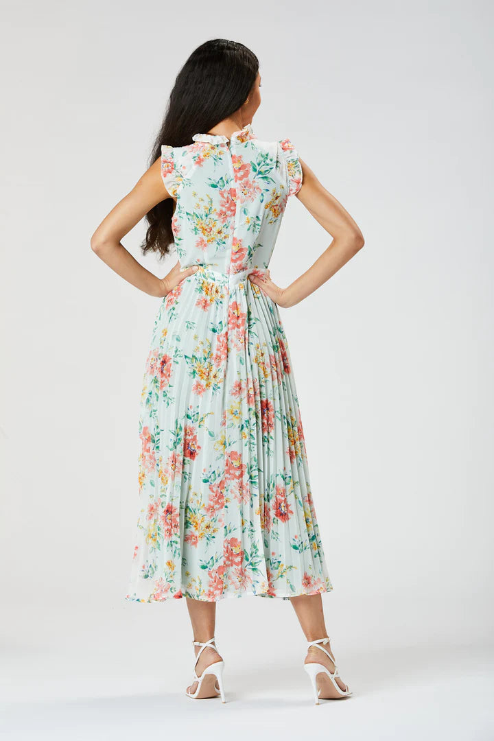 Lilium Long Pleated Dress for Women - Elegant White Flowy Maxi Dress for Summer, Weddings & Special Occasions