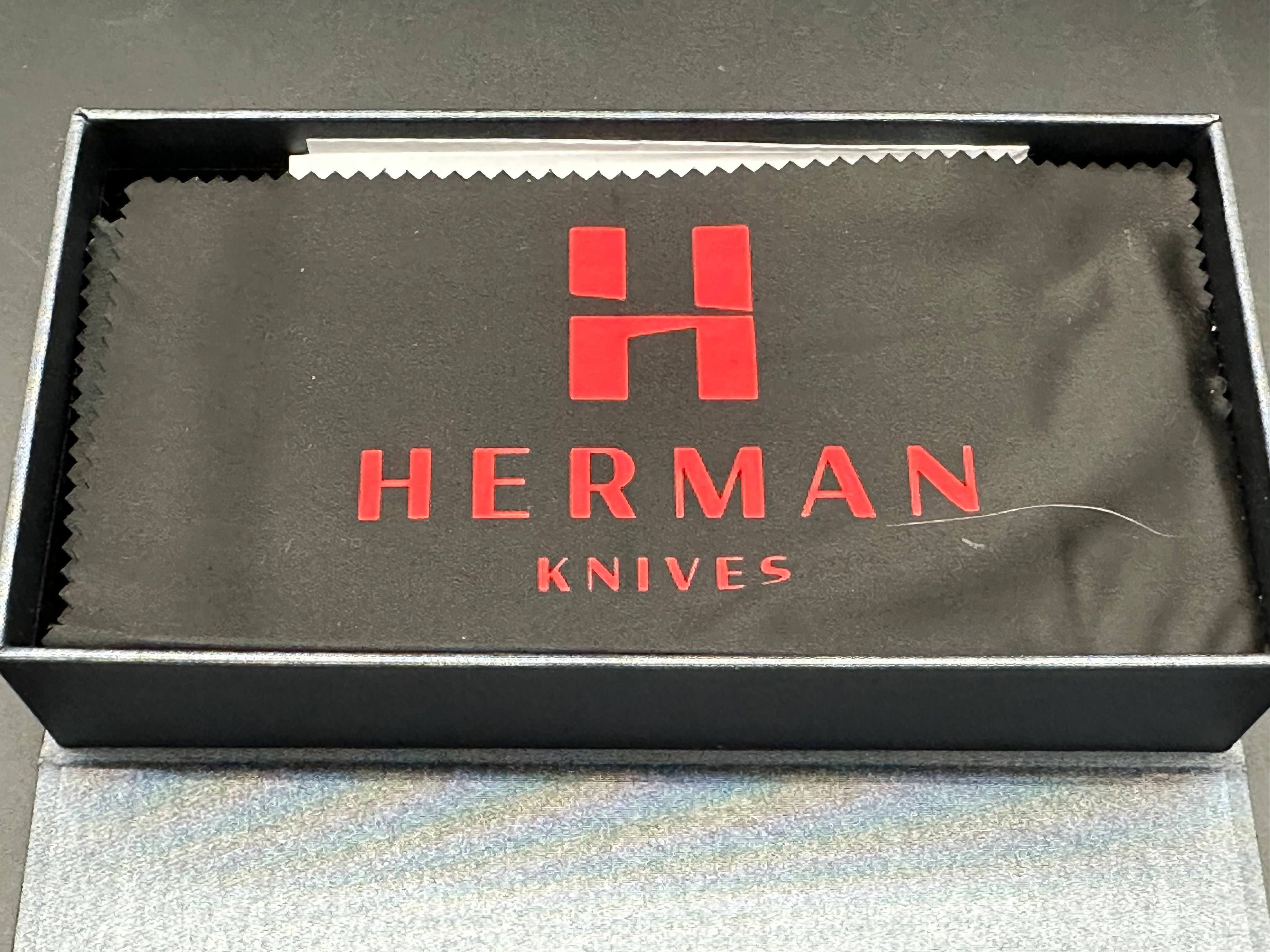 Premium Herman Sting Folding Knife - Blue Titanium Handle with RWL34 Stainless Steel Blade for Outdoor, Camping & EDC Use