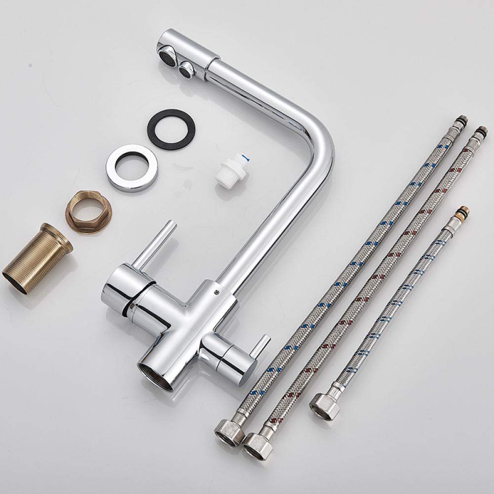 360° Rotating Brass Kitchen Faucet - Deck Mounted Pure Water Filter Faucet for Modern Home Kitchen Sink | Perfect for Cooking, Washing Dishes & Filling Pots