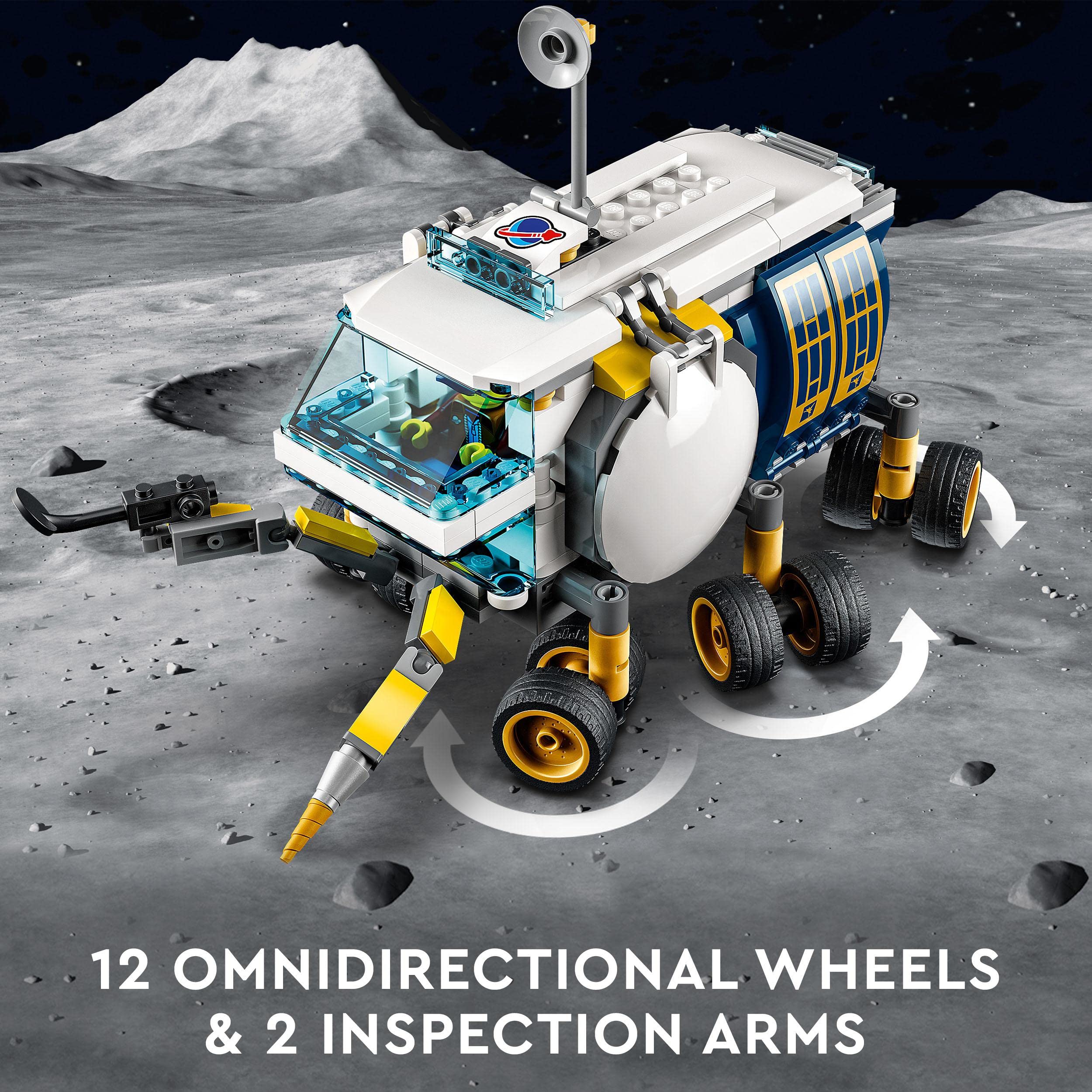 LEGO 60348 City Lunar Exploration Vehicle | NASA-Inspired Space Toys for Kids Ages 6+ | Astronaut Minifigures | STEM Learning & Imaginative Play