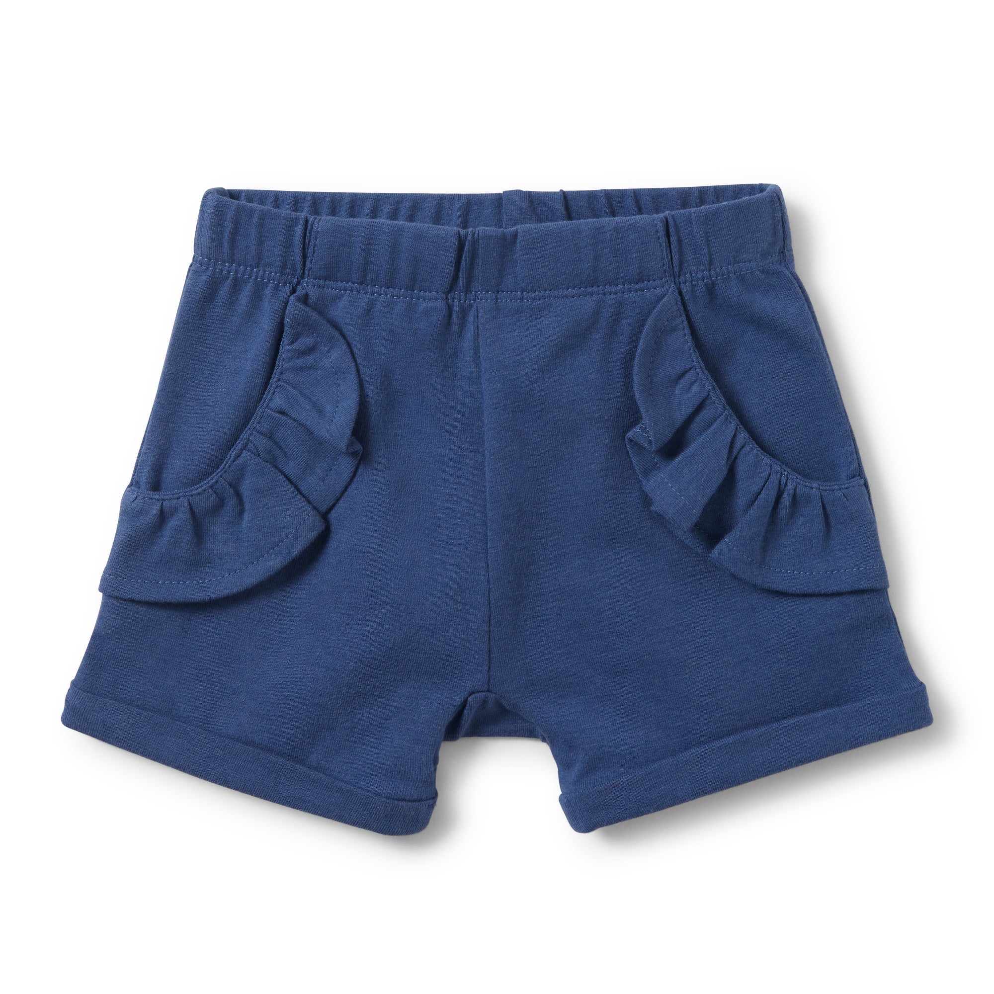 TRUE NAVY RUFFLE POCKET SHORTS for Women - Comfortable Casual Summer Shorts with Stylish Ruffles - Perfect for Beach, Vacation and Everyday Wear