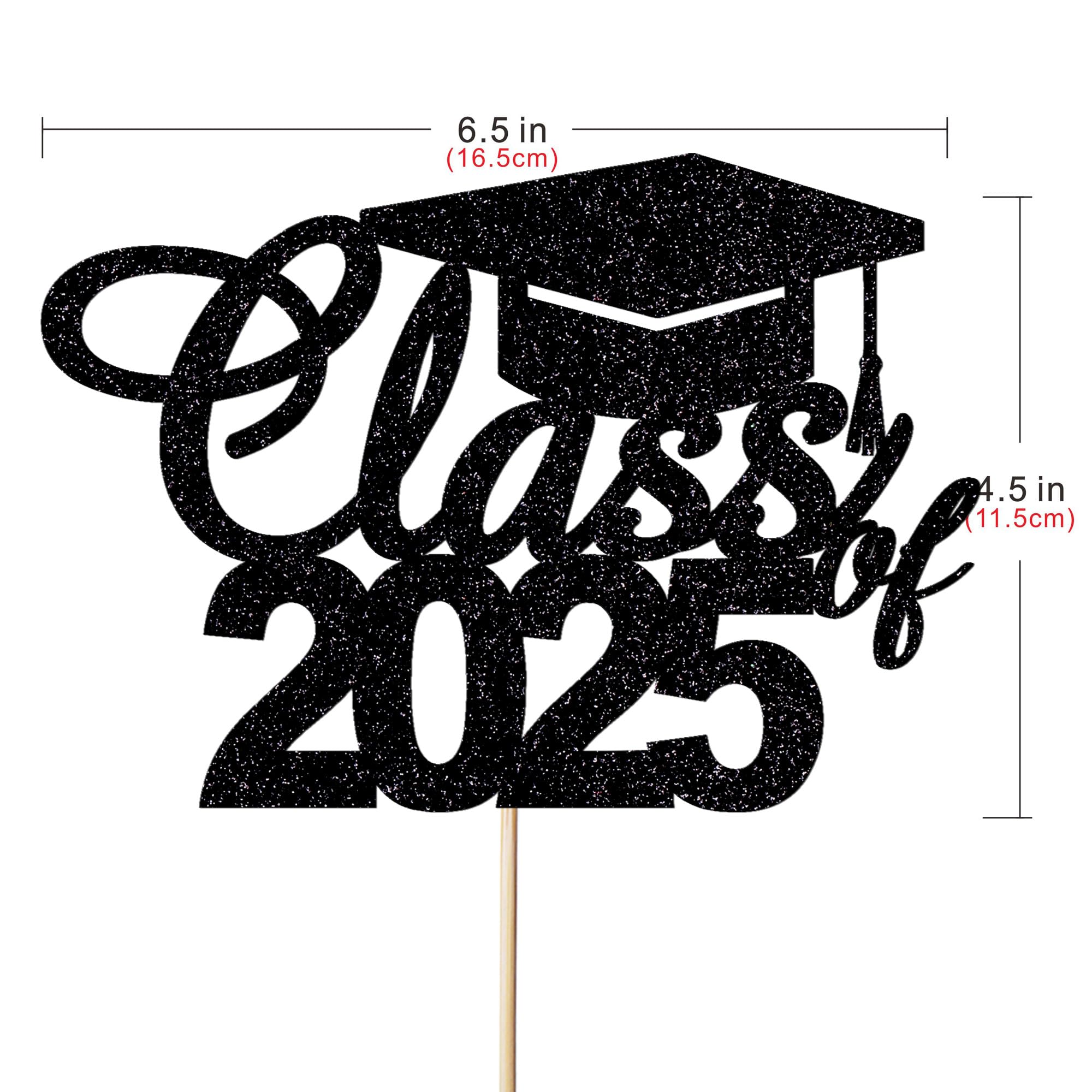 Class of 2025 Graduation Cake Topper - Elegant Black Ceremony Cake Decoration for Graduation Parties & Celebrations | Perfect for High School & College Graduation Cakes