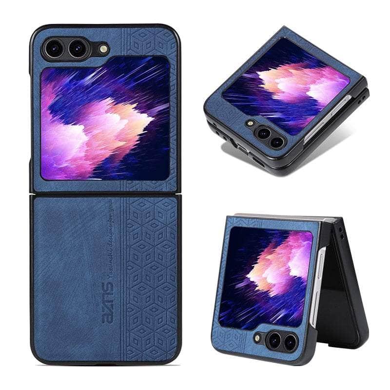 Samsung Galaxy Z Flip 5 Shockproof Leather Case - Slim Protective Cover with Premium Leather for Everyday Use & Travel Protection