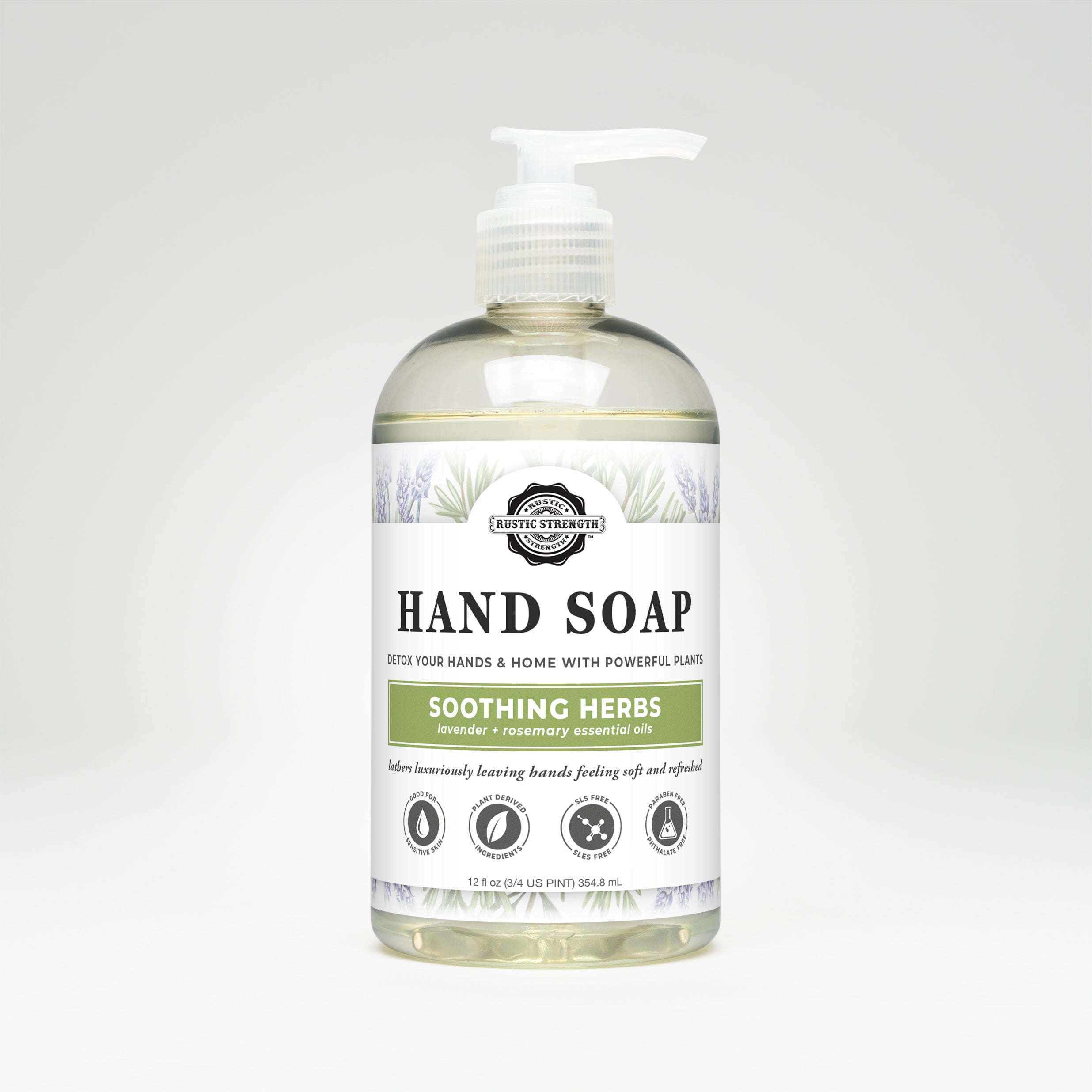 Natural Hand Soap with Soothing Herbs - Moisturizing & Gentle Cleansing for Dry Skin - Perfect for Kitchen, Bathroom & Travel Use