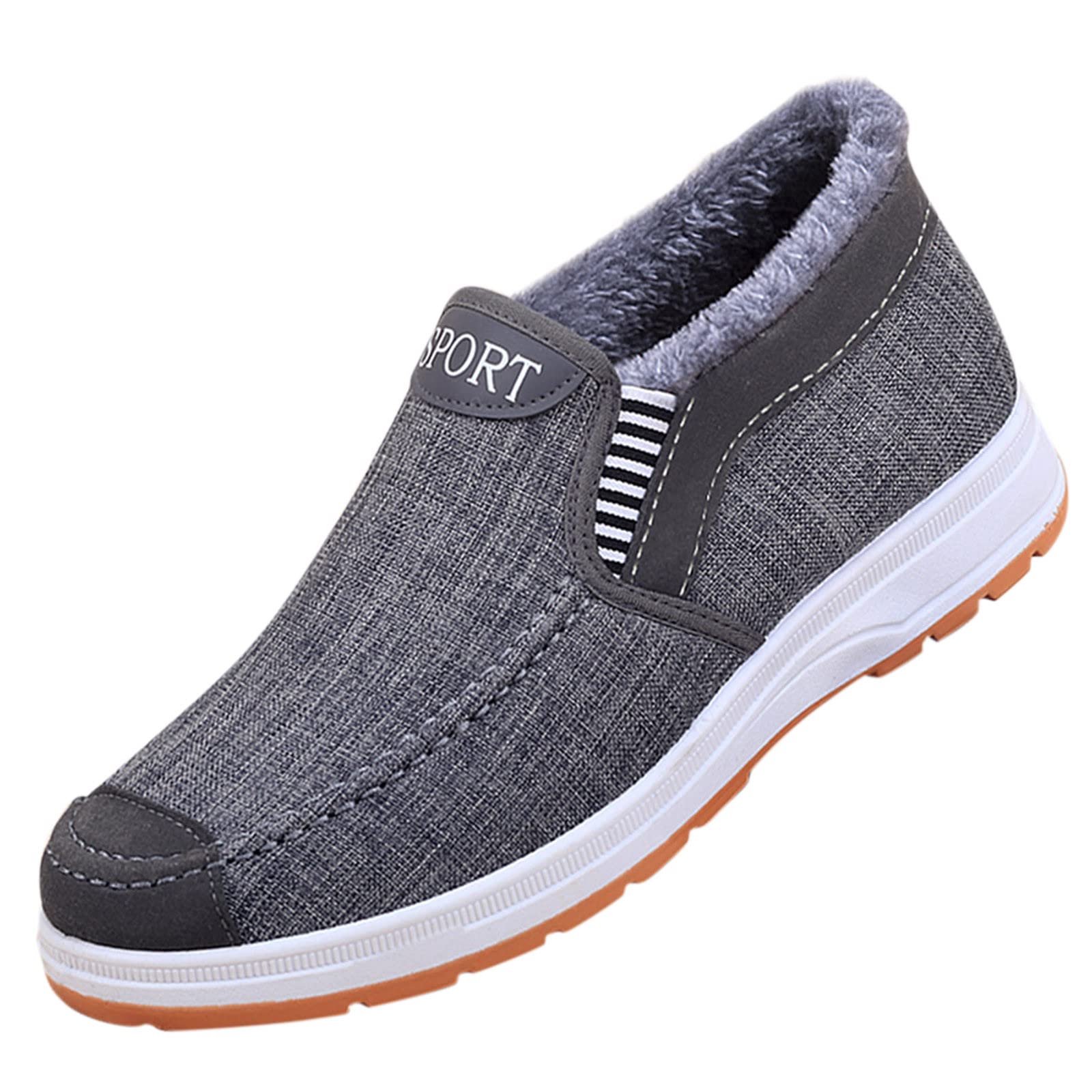 **Men's Waterproof Winter Snow Boots - Size 9, Suede Slip-On Platform Boots for Hiking, Walking & Outdoor Activities - Warm & Comfortable Ankle Boots for Ski Holidays, Snow Trips & Casual Wear**    *(Use Cases: Perfect for snowy adventures, winter hiking, casual outings, and holiday travels.)*