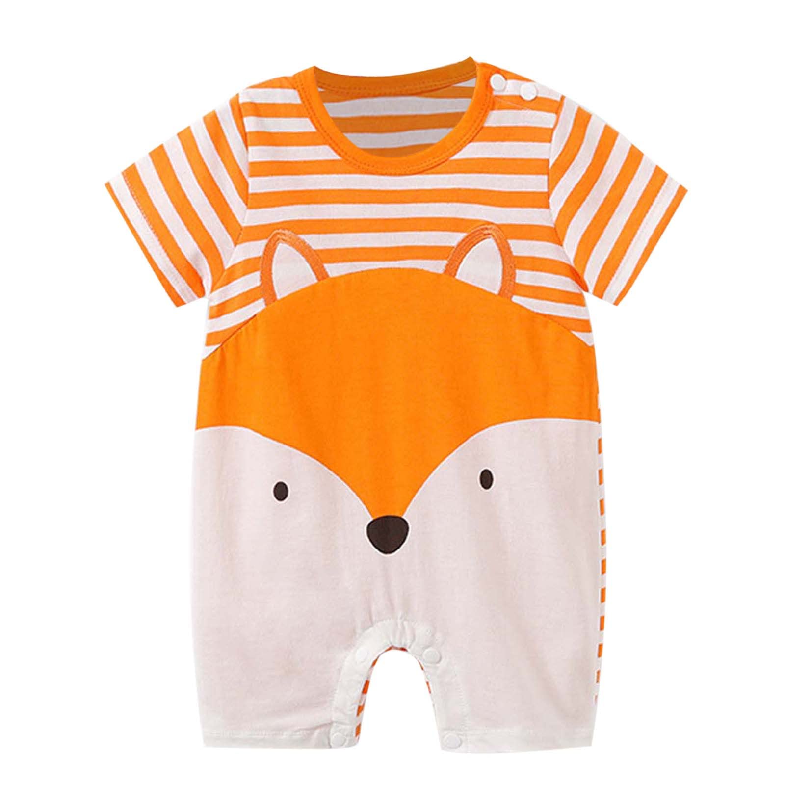 Baby Girls' Summer Short Sleeve Romper Jumpsuit - Cute Print Outfits for Newborn & Infant - Playtime, Beach, Photo Shoots & Casual Wear