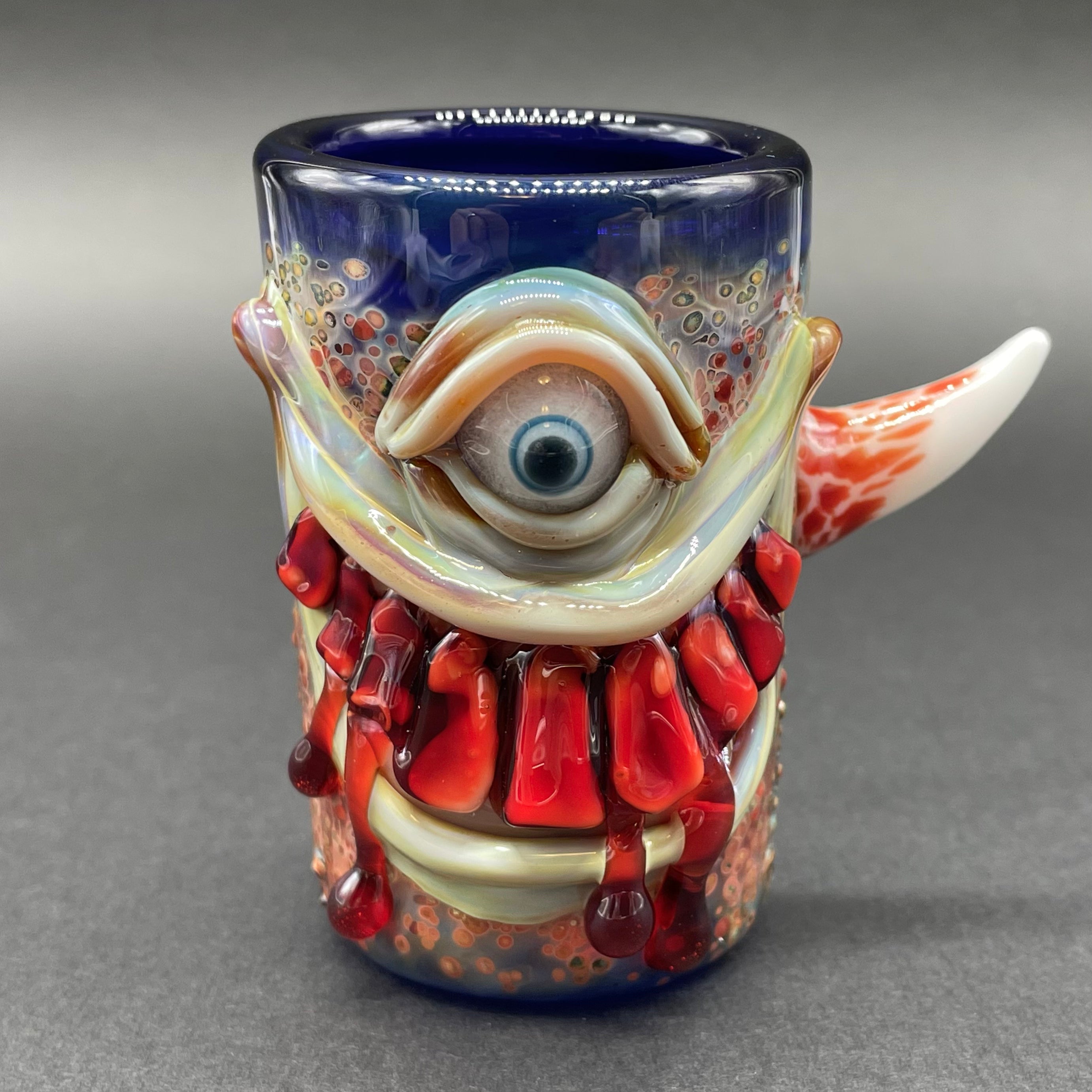 Funny Beware I Bite Shot Glass - 2oz Novelty Drinking Cup for Parties, Gifts & Bar Decor - Perfect for Halloween, Bachelor Parties & Themed Events