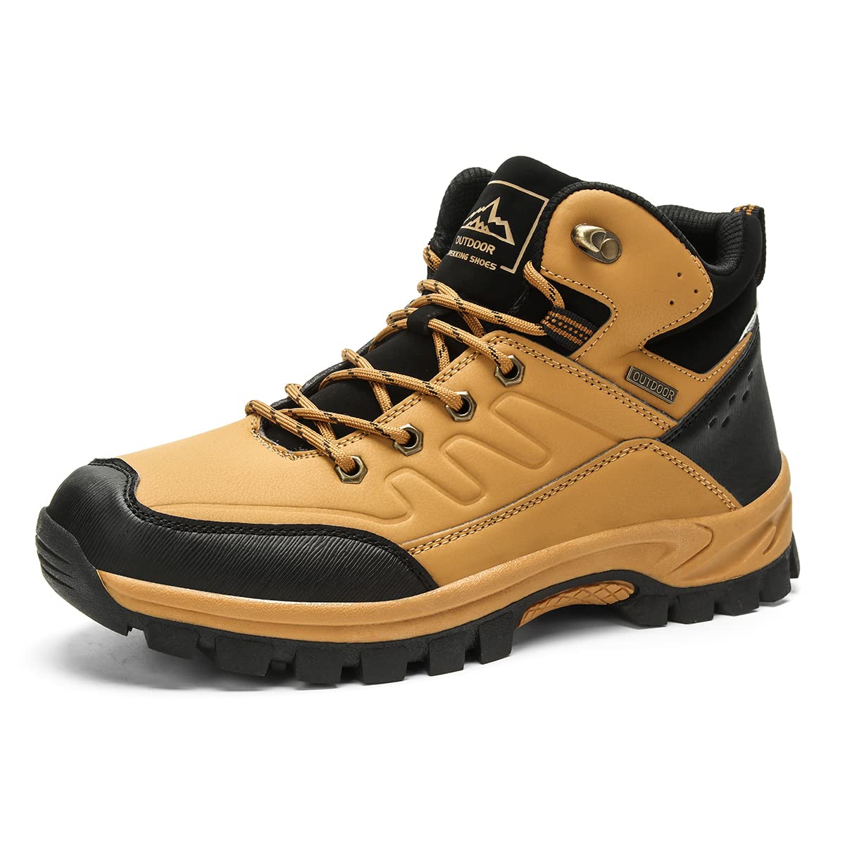 **Men's Waterproof Hiking Boots - High-Top Outdoor Athletic Shoes for Walking, Travel & Work - Durable Non-Slip Work Boots for Hiking, Camping & Construction**