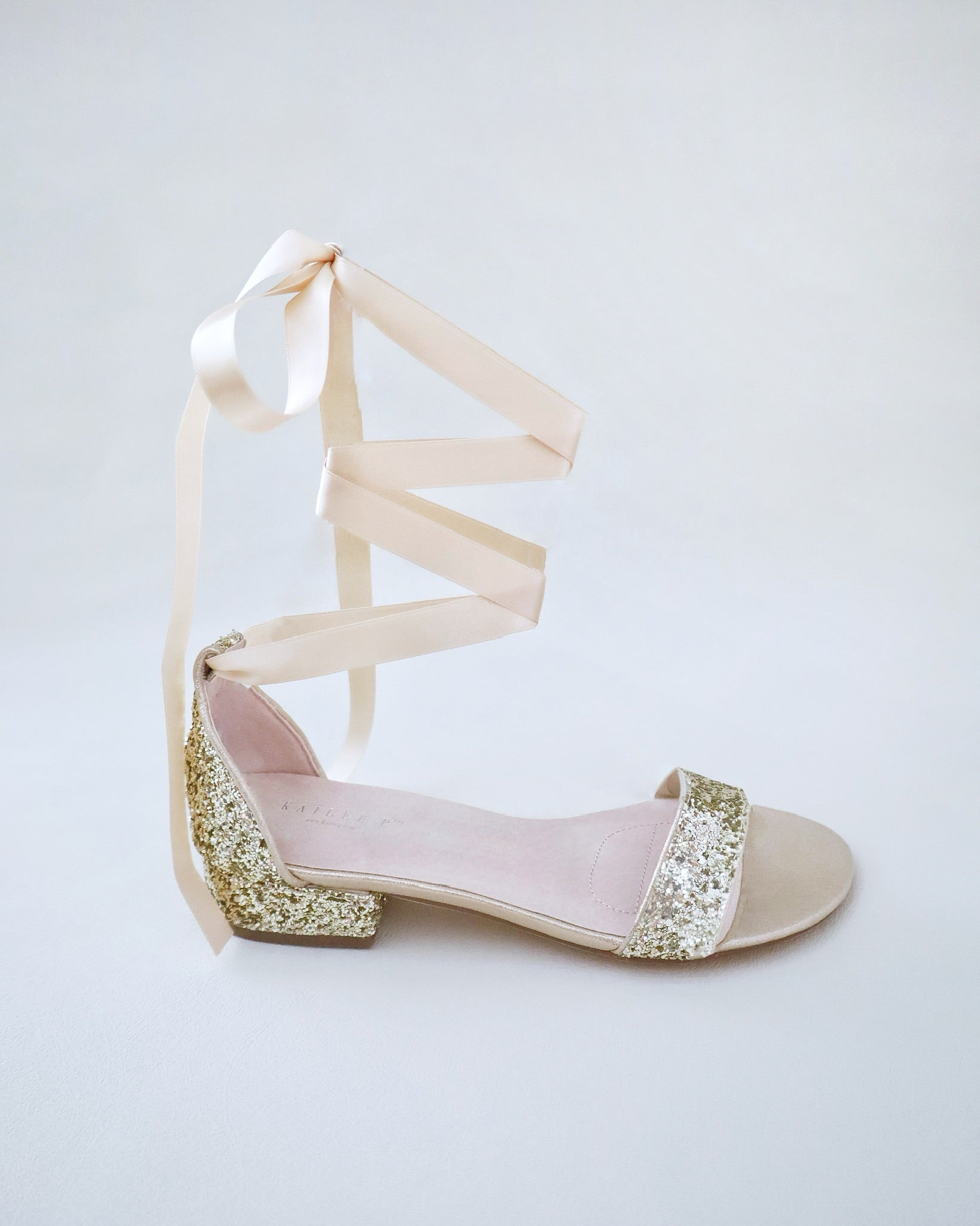 Sparkly Rock Glitter Low Block Heel Ballerina Sandals for Women - Comfortable Evening Party Shoes for Weddings, Prom, Date Night & Special Occasions