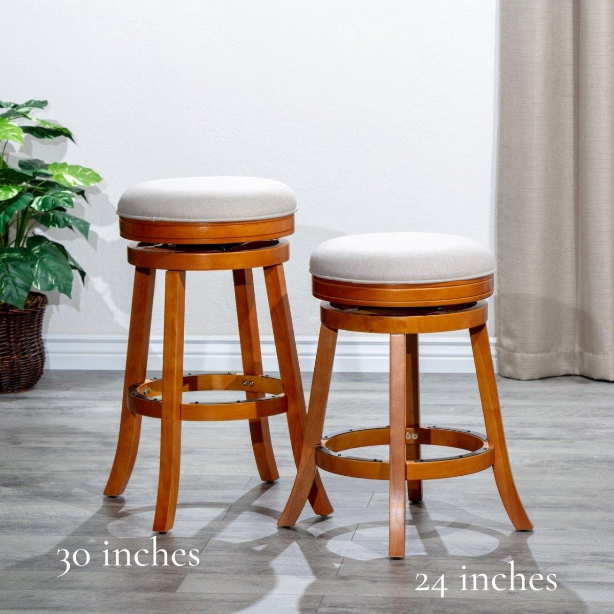 Premium Backless Fabric Swivel Stool - 24