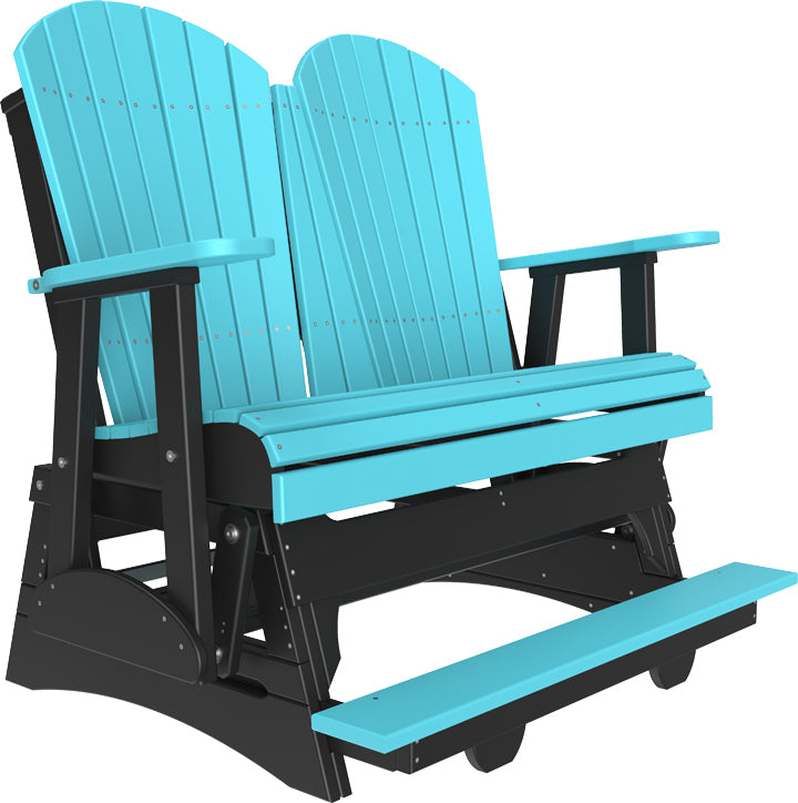 LuxCraft 4-Foot Adirondack Balcony Glider Chair - Outdoor Patio Furniture for Relaxing on Porch, Deck, Garden or Backyard
