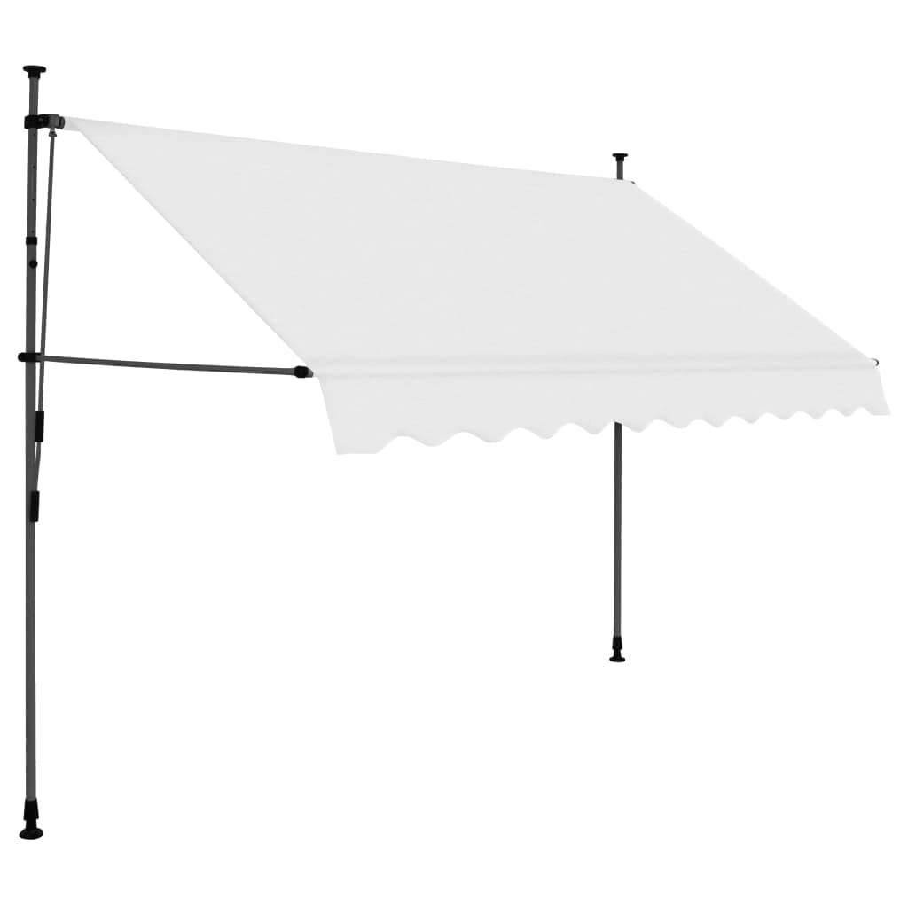 Manual Retractable Patio Awning with LED Lights - 118.1