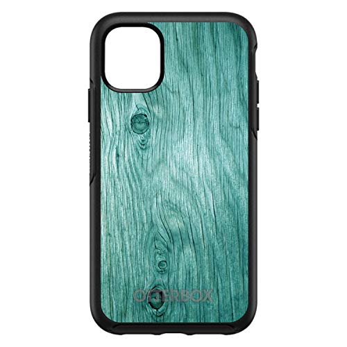 Teal Weathered Wood Grain Print