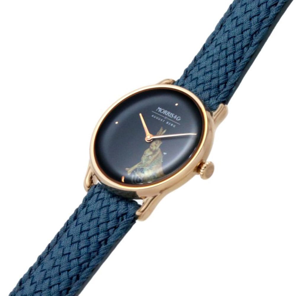 August Berg Indigo Perlon Braided Nylon Strap Unisex Watch M1FH0630A16VID (30mm) - Lightweight Casual & Dress Watch for Men and Women | Perfect for Everyday Wear, Office, and Outdoor Activities