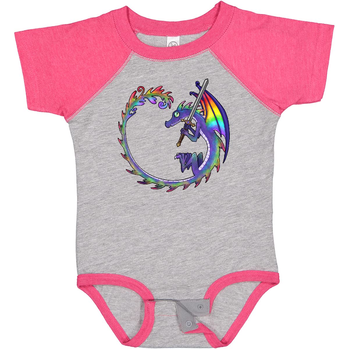 Inktastic Rainbow Dragon Baby Bodysuit for Playtime & Gifts