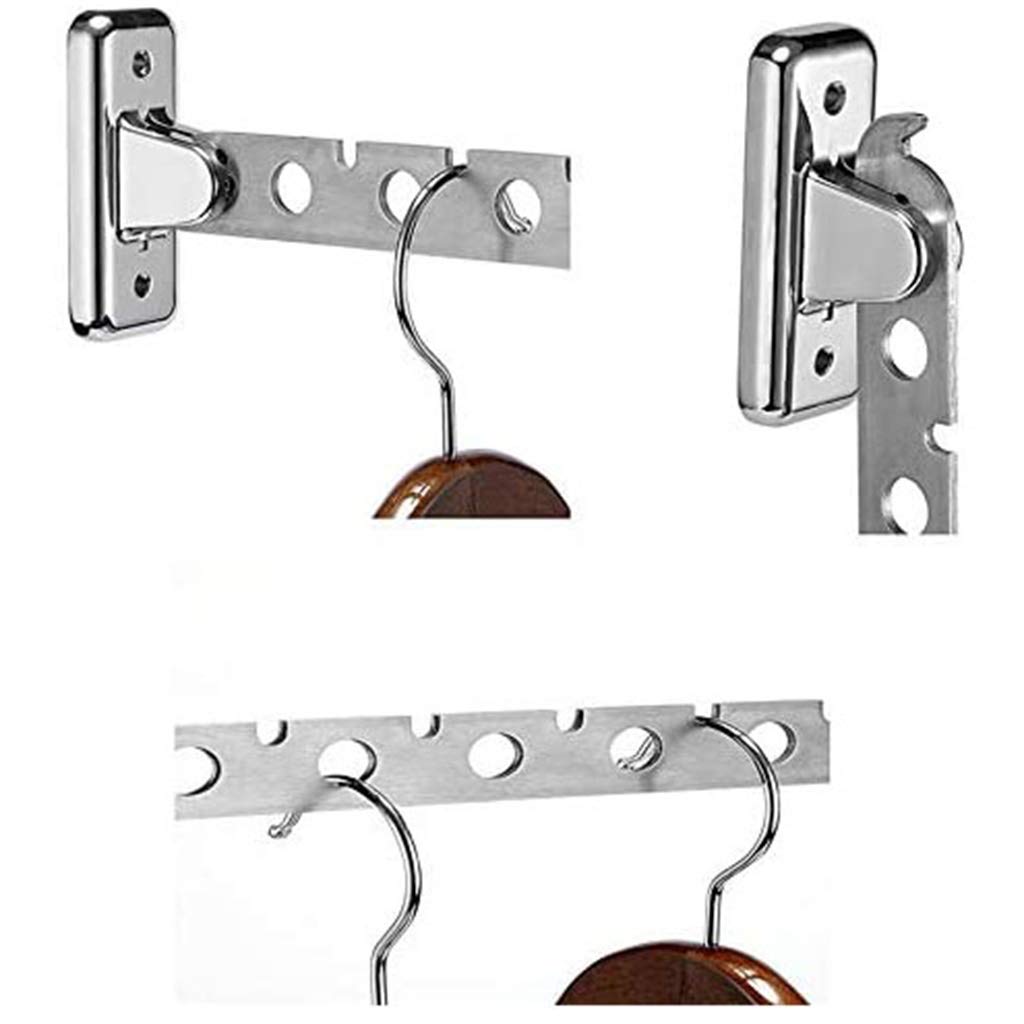 Stainless Steel Wall Mounted Clothes Hanger Holder - Folding Garment Drying Rack with Swing Arm Hook for Wardrobe, Closet & Laundry Room Organization | Perfect for Small Spaces, Bedrooms, Bathrooms & Apartments