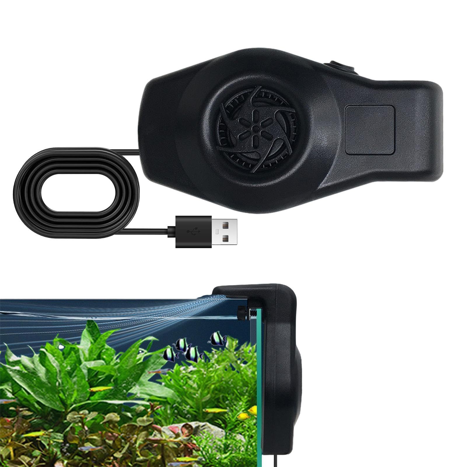 Aquarium Cooling Fan - Silent Fish Tank Cooler with Efficient Temperature Control for Reptile Habitats, Aquariums & Cages | Perfect for Tropical Fish Tanks & Terrariums