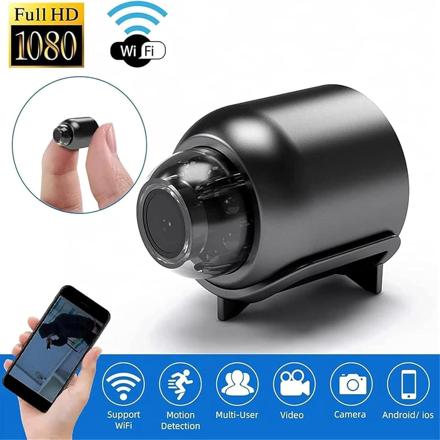 Hehimin Cat Eye Camera - Mini Wireless WiFi Security Camera with Night Vision for Home, Office & Car Surveillance | Indoor/Outdoor Pet Monitoring & Baby Monitor